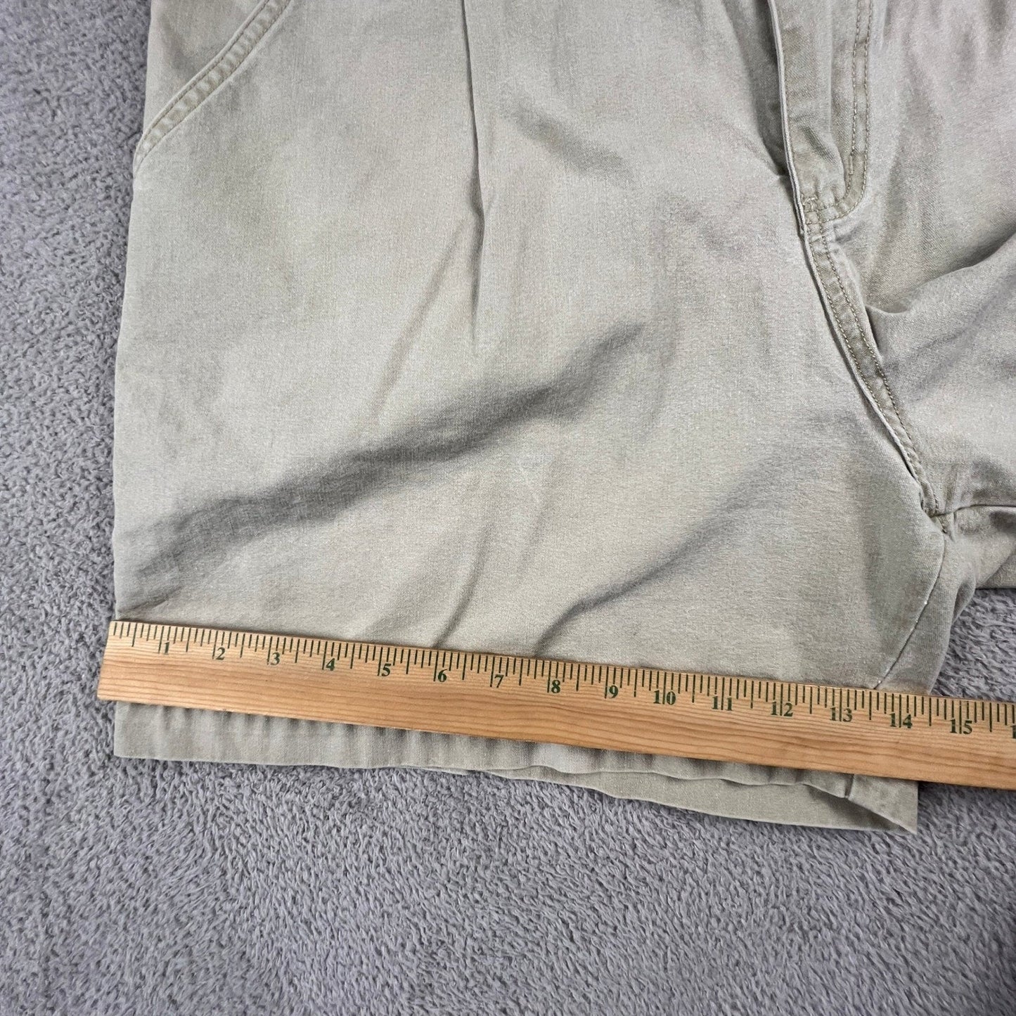 VTG Royal Robbins Canvas Shorts Womens 14 Khaki Pleated Elastic Hiking Outdoor