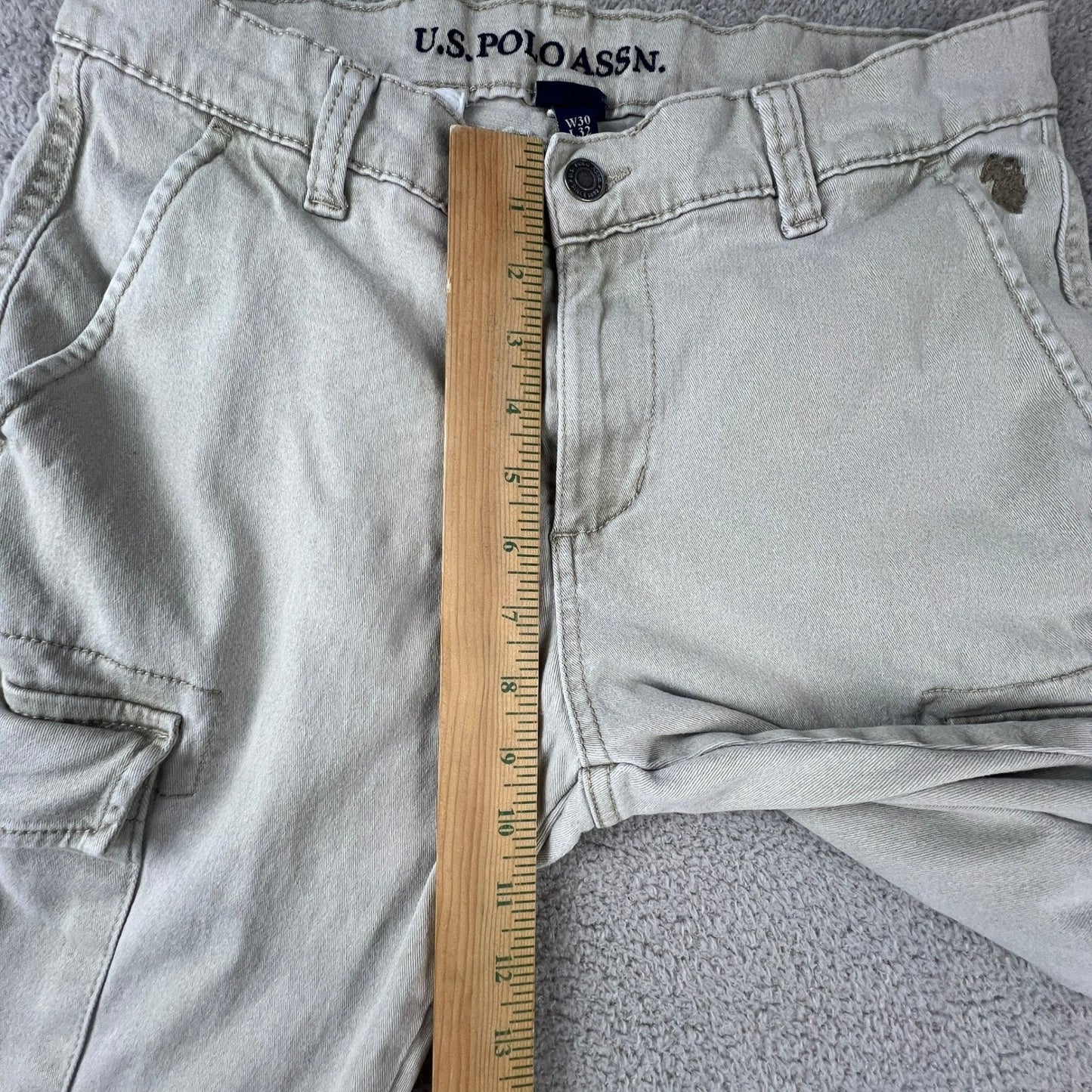 Vintage US Polo Assn. Mens 30 x 32 Stretch Cargo Pants Khaki Ralph Lauren