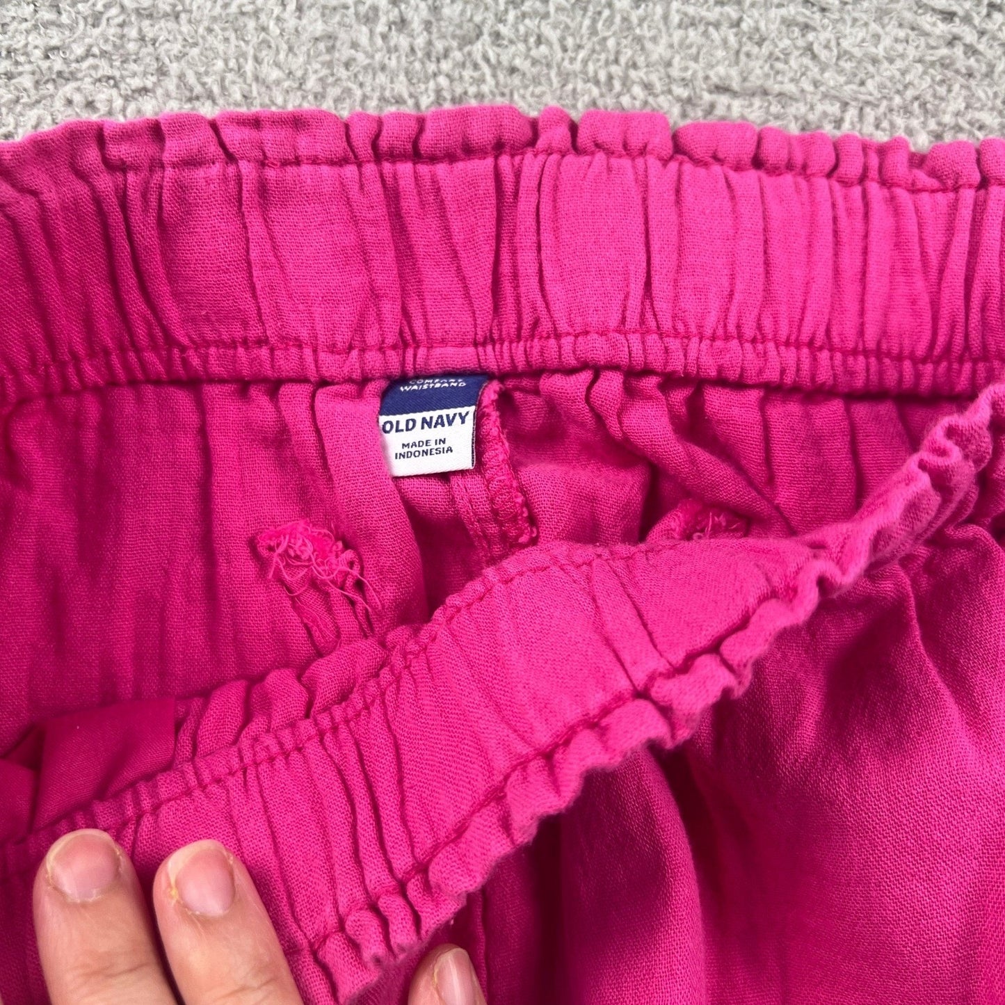 100% Cotton Gauze Elastic Waist Shorts Womens Fuchsia Size S Small Old Navy