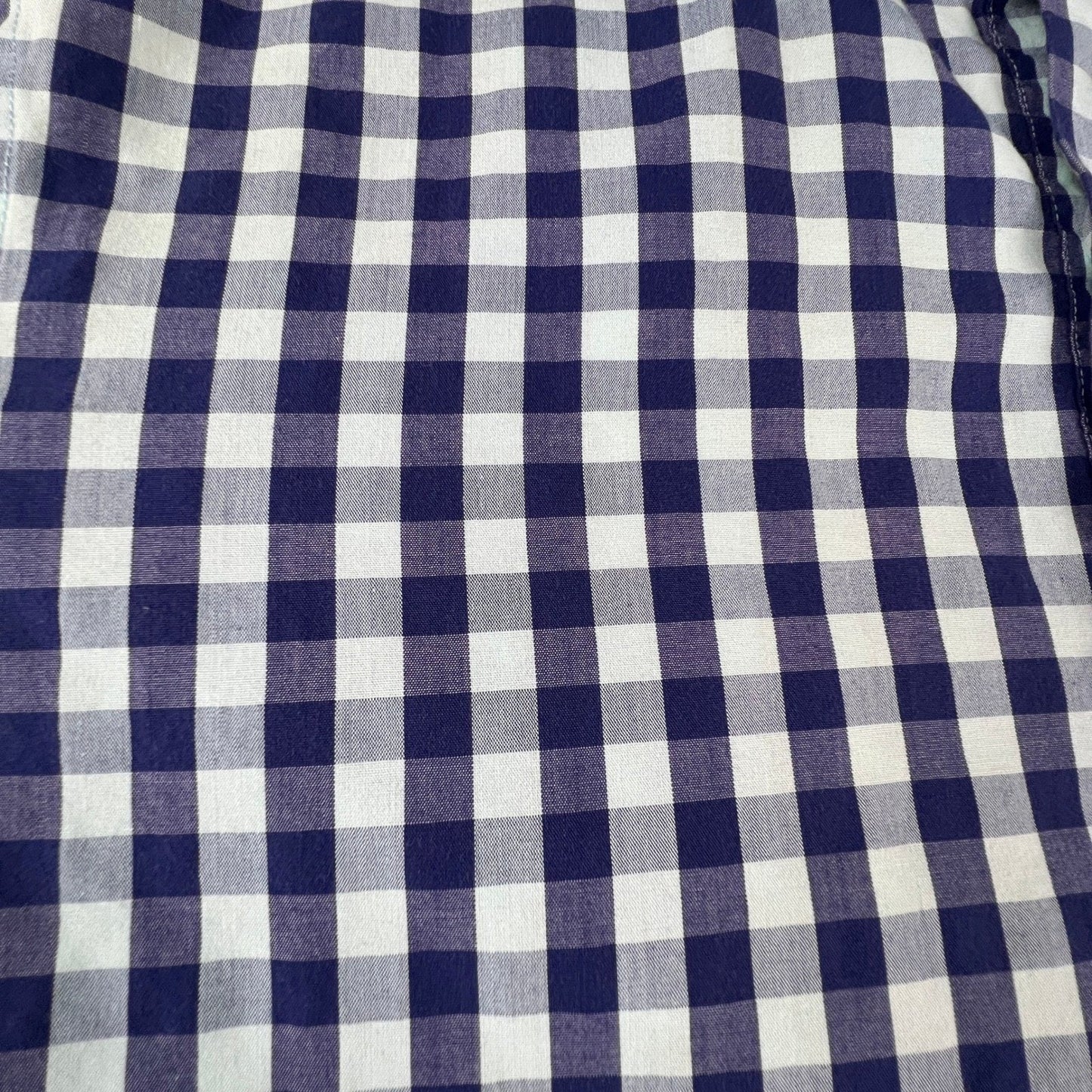 Van Heusen Button Down Shirt Men 16-16.5 Gingham Slim Fit Wrinkle Free Office