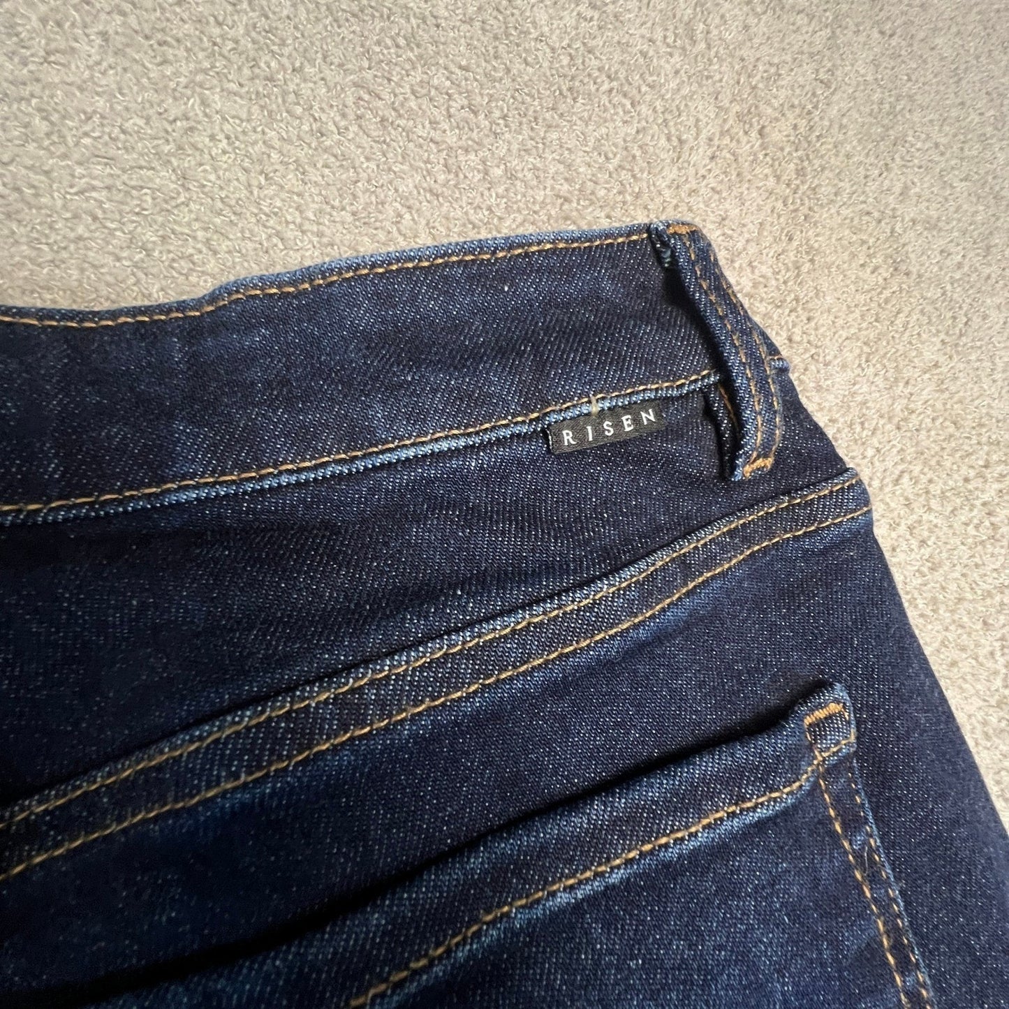 Risen Jeans Women's Size 7 High Rise Wide Leg Dark Wash Denim Jeans 28" Waist