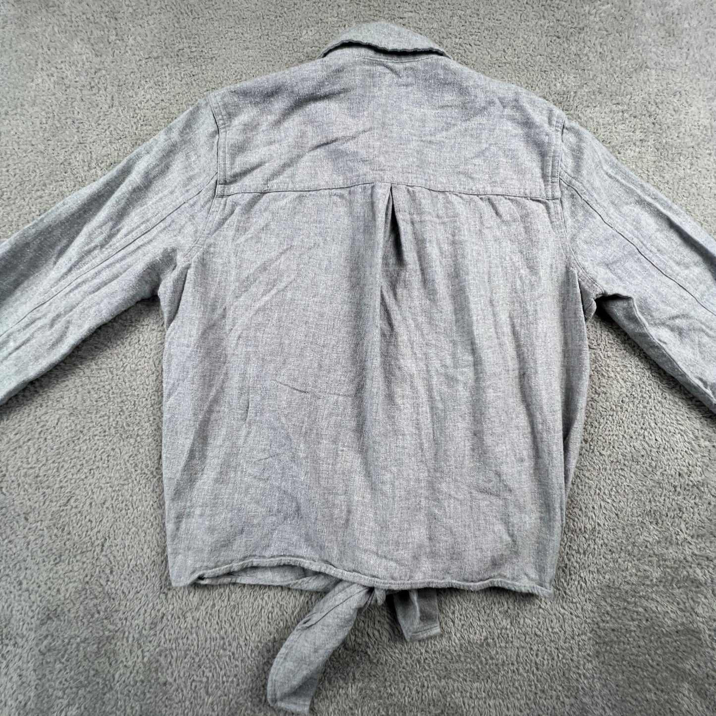 Madewell Cotton Shirt Womens Small Gray Button Up Long Sleeve Casual Minimalist