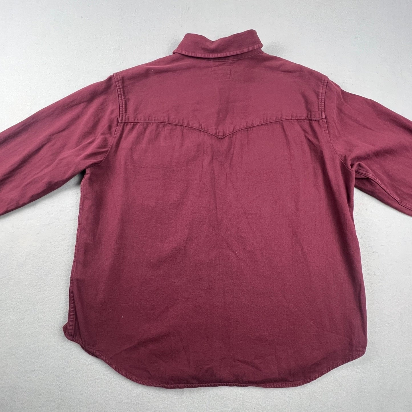 Levi's Western Shirt Mens XXL Burgundy Pearl Snap Twill Long Sleeve Cowboy