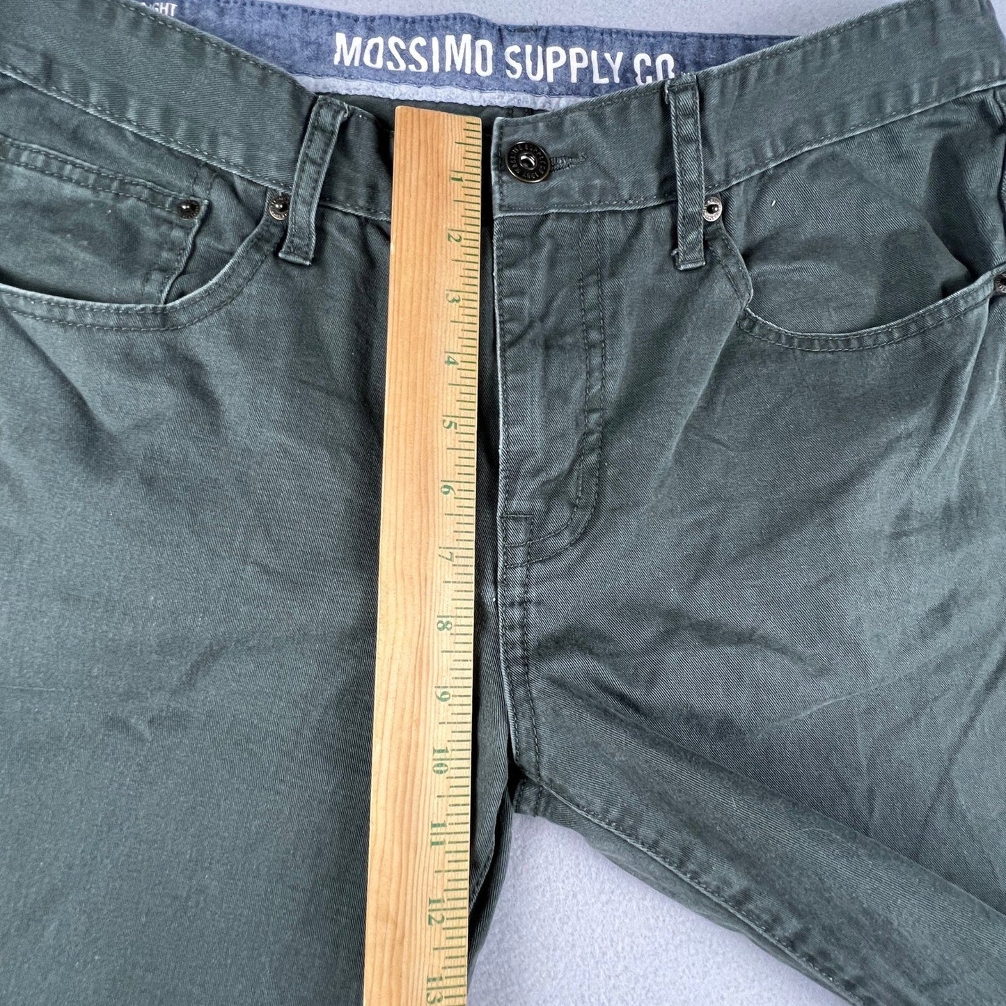 Mossimo Supply Co Pants Mens 34x31 Olive Green Slim Straight Cotton Chino Casual