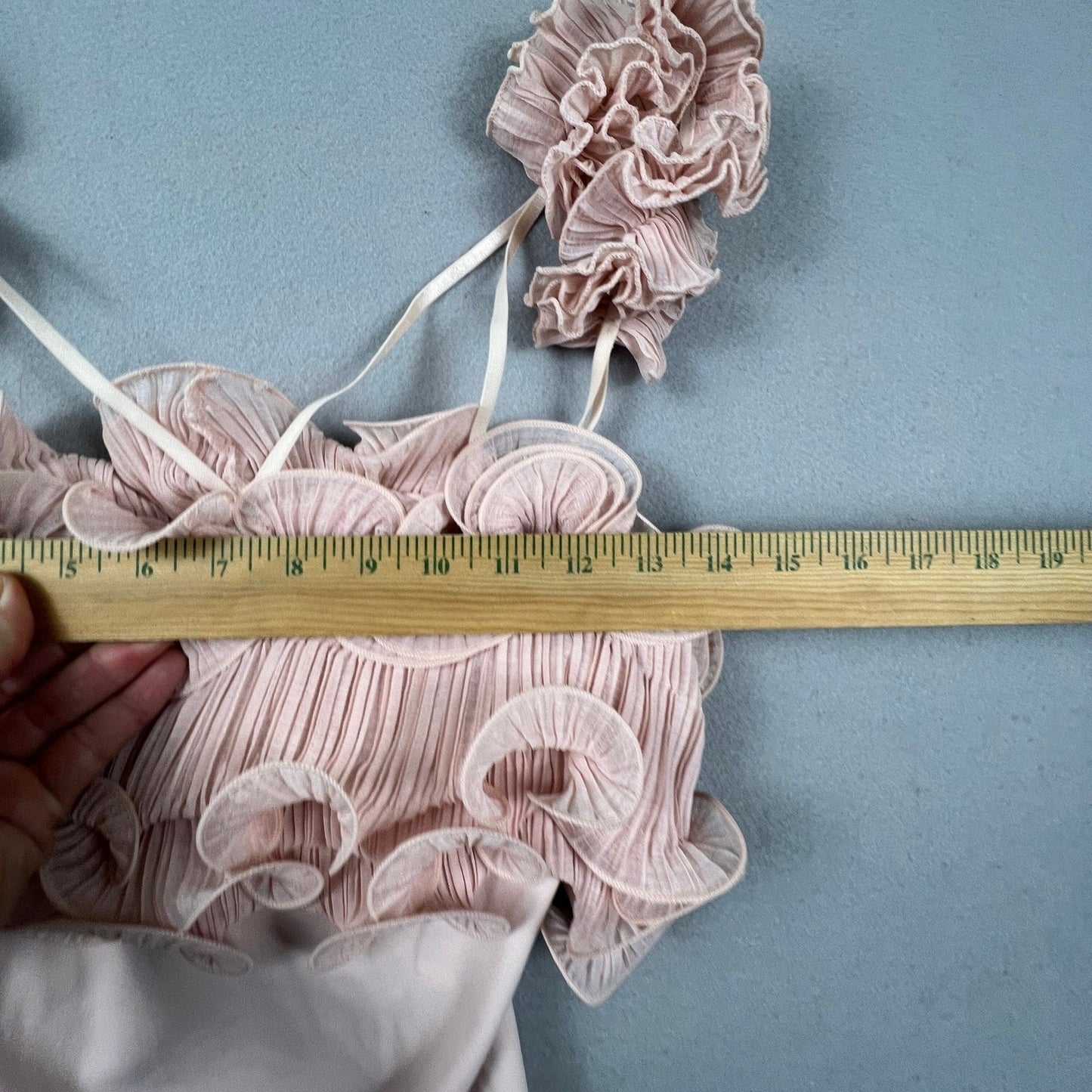 Intimately Free People Bodysuit Womens XS Pink Ruffle Pleated Boho Coquette