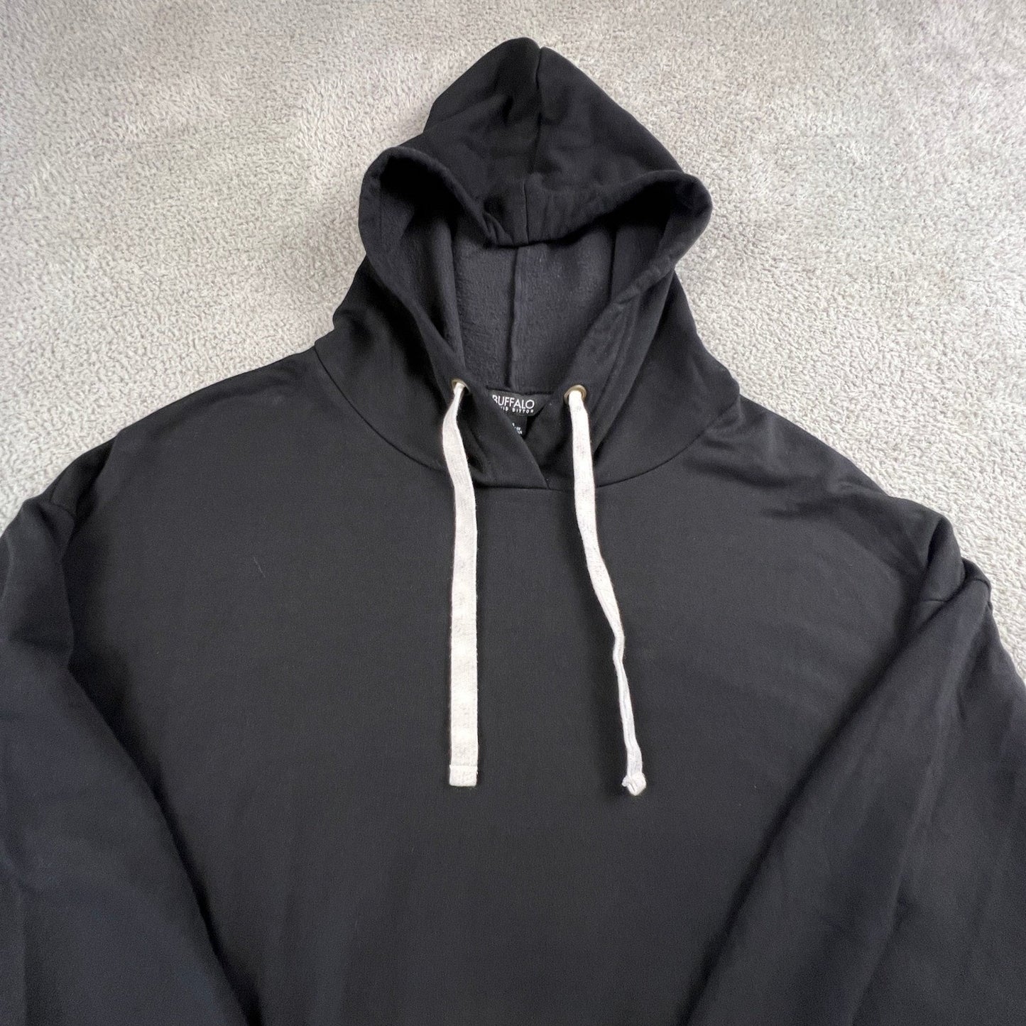 Buffalo David Bitton Hoodie Womens Small Black Pullover Relaxed Sweatshirt