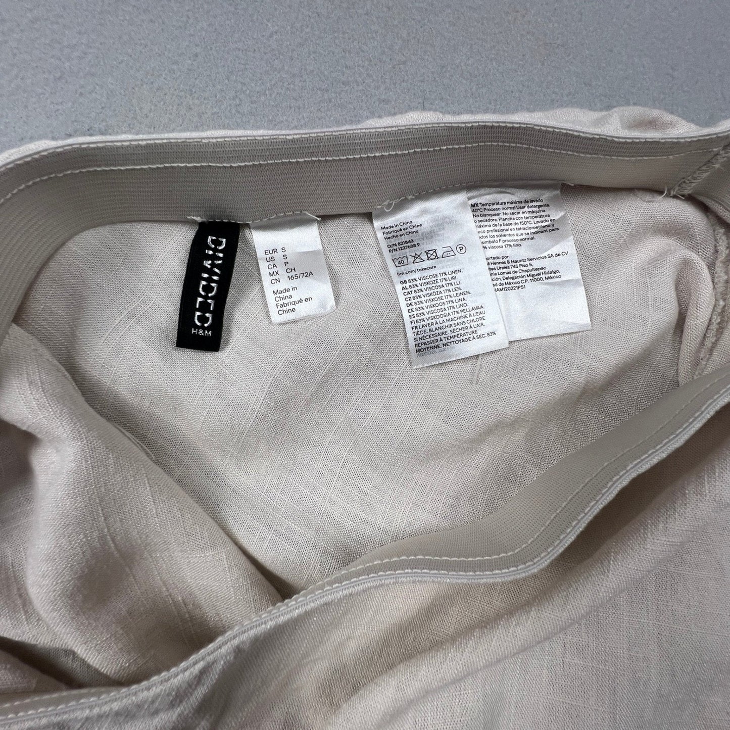 Linen Blend Maxi Skirt Small Beige Boho Minimalist Summer Beach H&M Divided