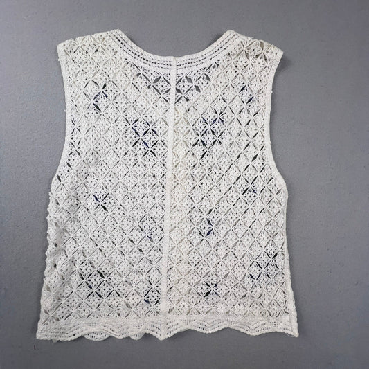 Cottagecore Crochet Floral Vest Women S Embroidered Cotton Grandmacore