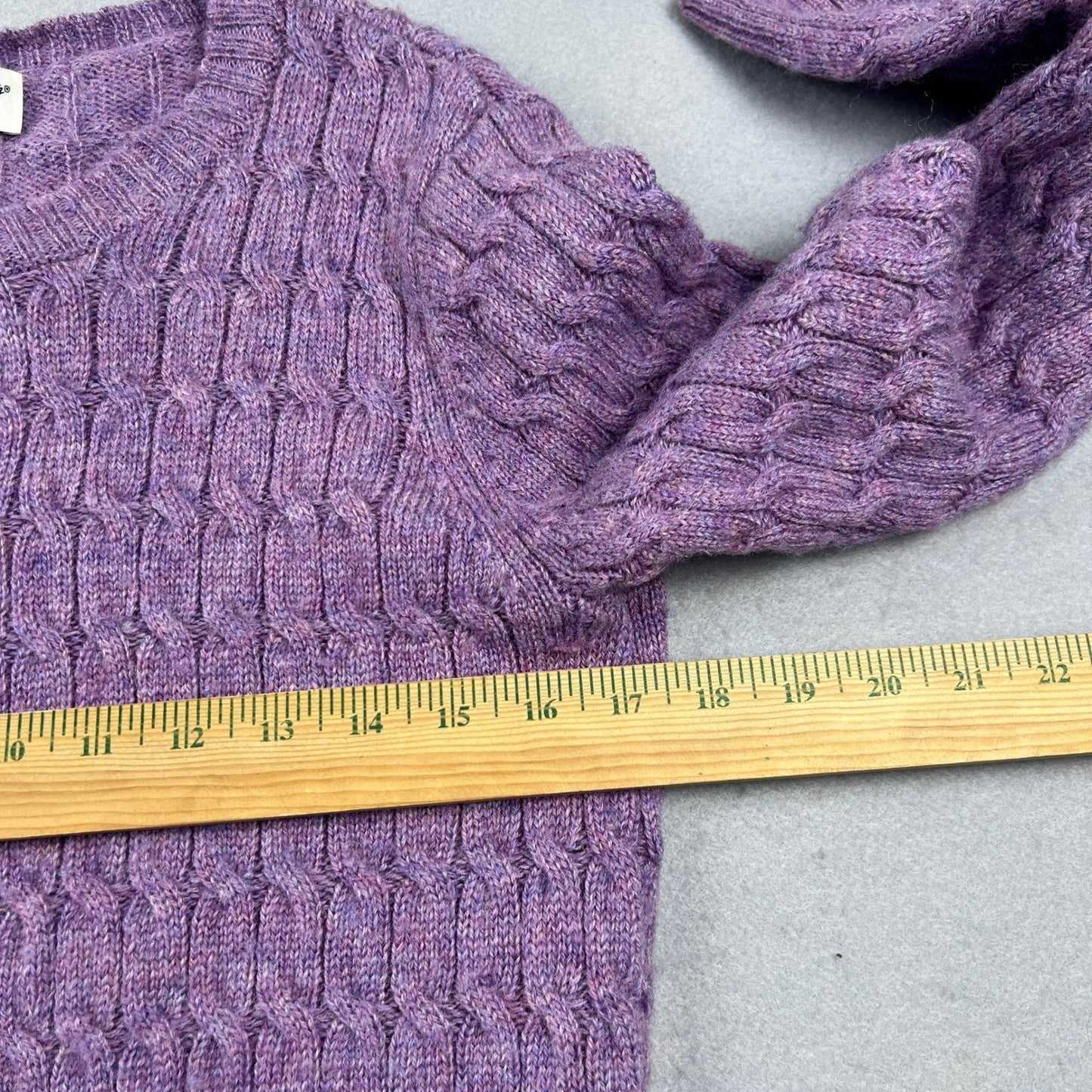 VTG Style 100% Wool Norm Thompson Cardigan Sweater Small Cable Knit Classic