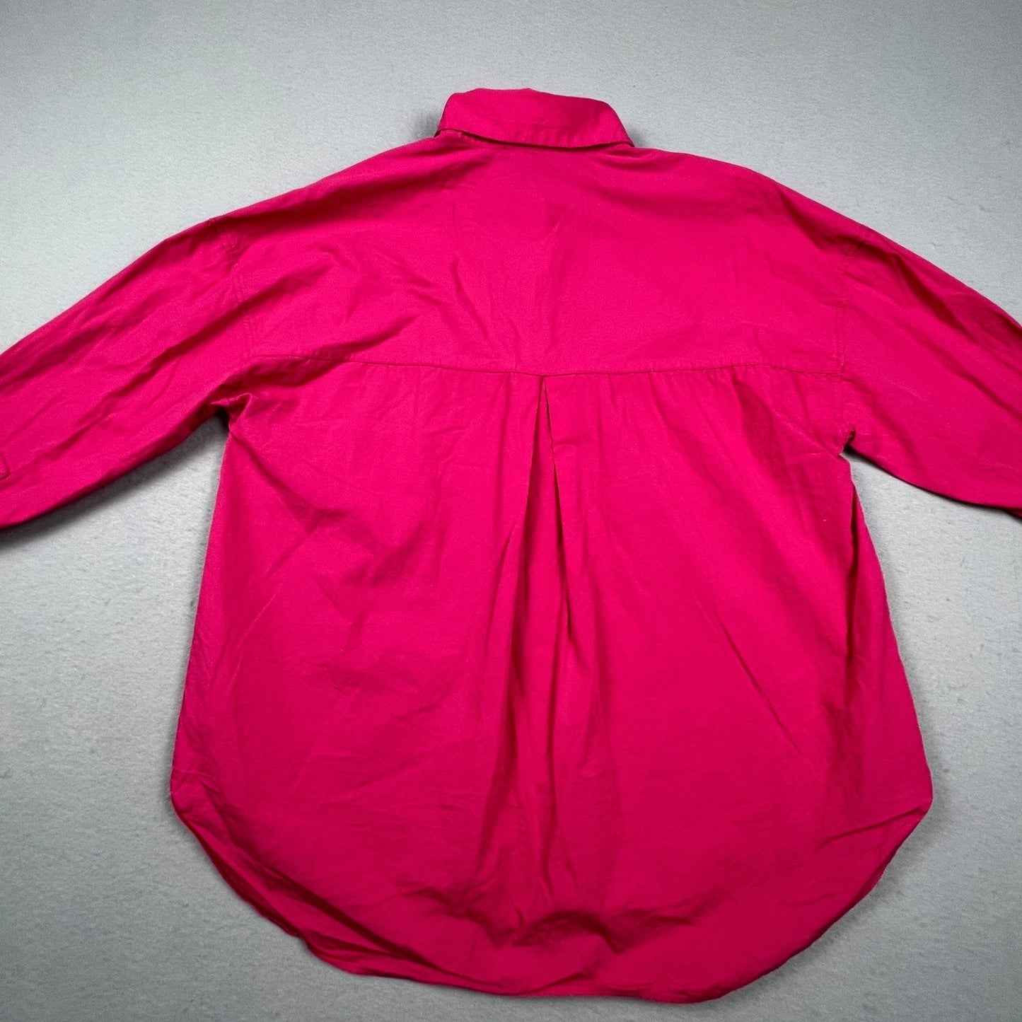 Zara Button Down Shirt Womens XS Pink Oversized Long Sleeve Casual Basic Top