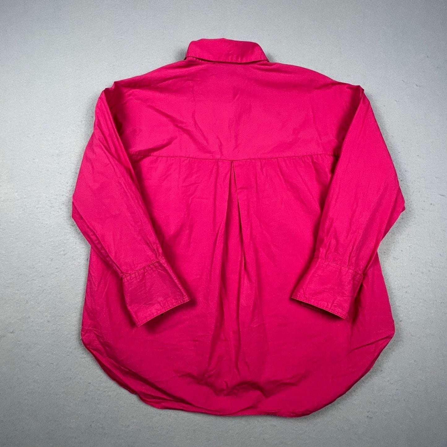 Zara Button Down Shirt Womens XS Pink Oversized Long Sleeve Casual Basic Top