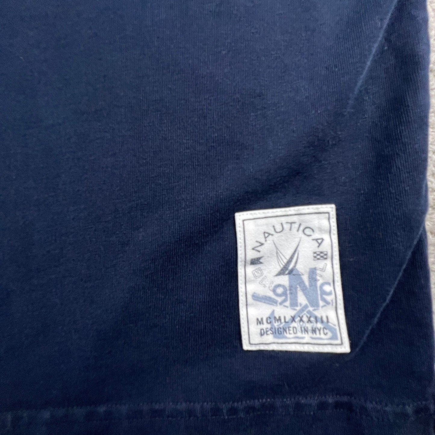 Nautica Long Sleeve Rugby Shirt Mens XXL Blue Sail Colorblock Navy Blue Red Y2K