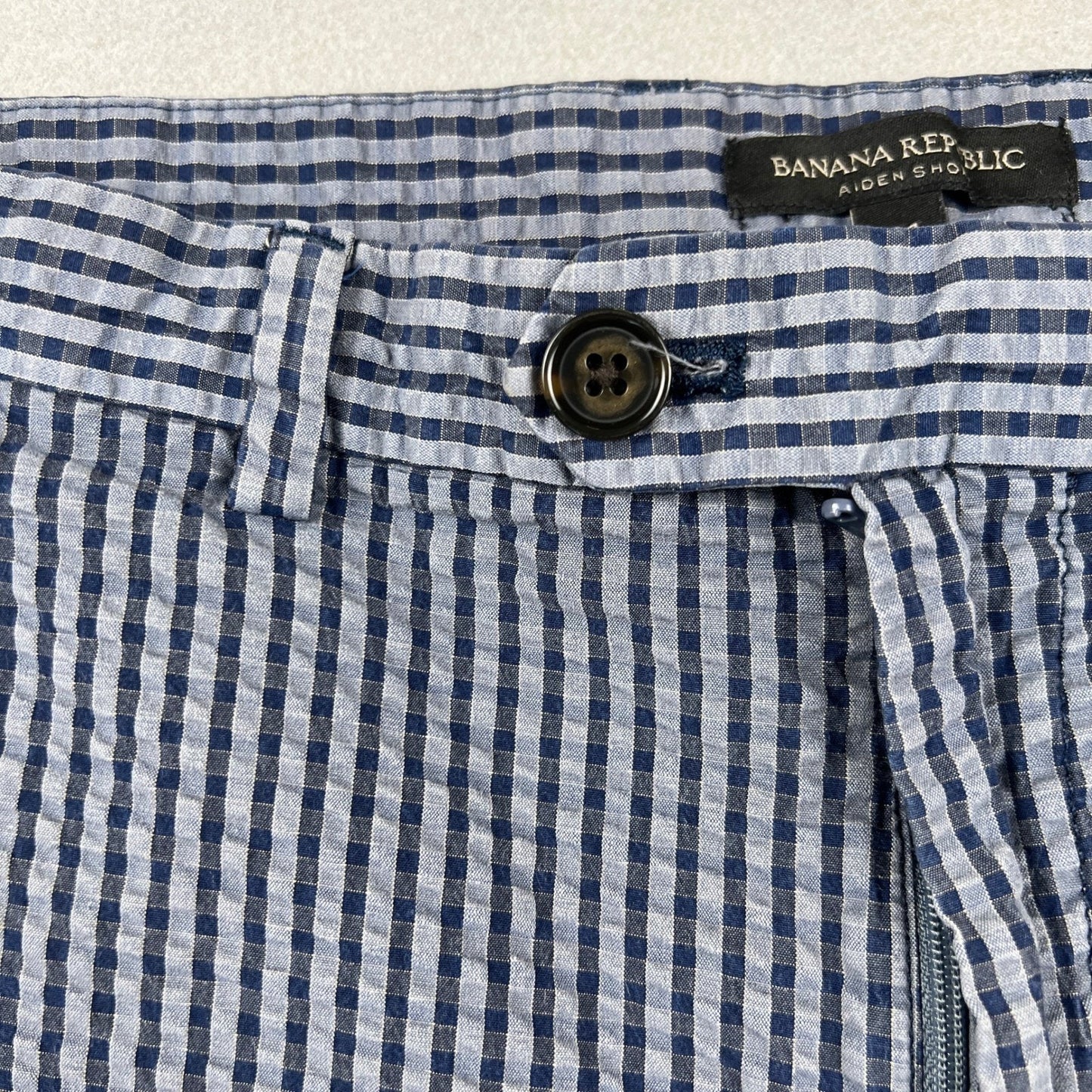Banana Republic Aiden Shorts Mens 31 Gingham Seersucker Cotton Preppy Summer