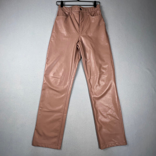 Abercrombie & Fitch Faux Leather Pants Womens 27/4 Pink 90s Straight High Rise