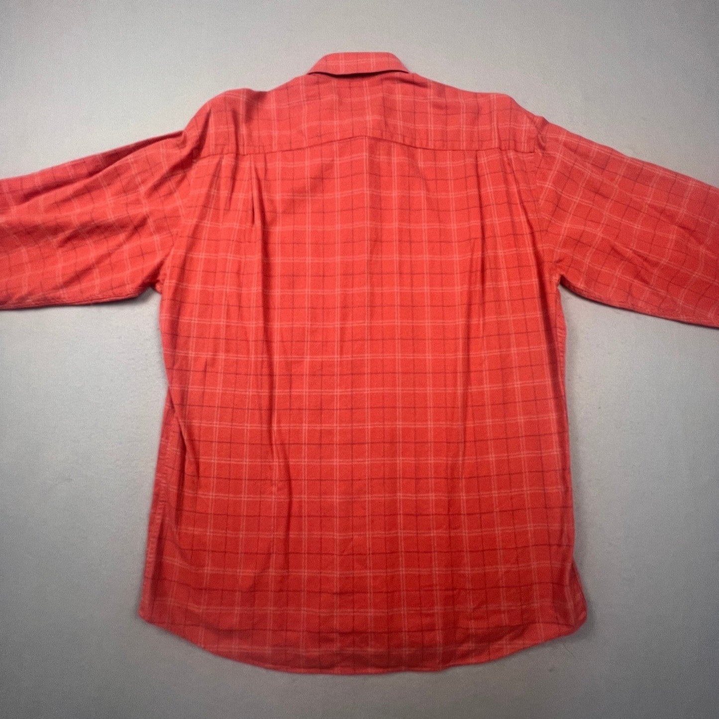 Scott Barber Button Down Shirt Mens M Red Windowpane Plaid Cotton Casual