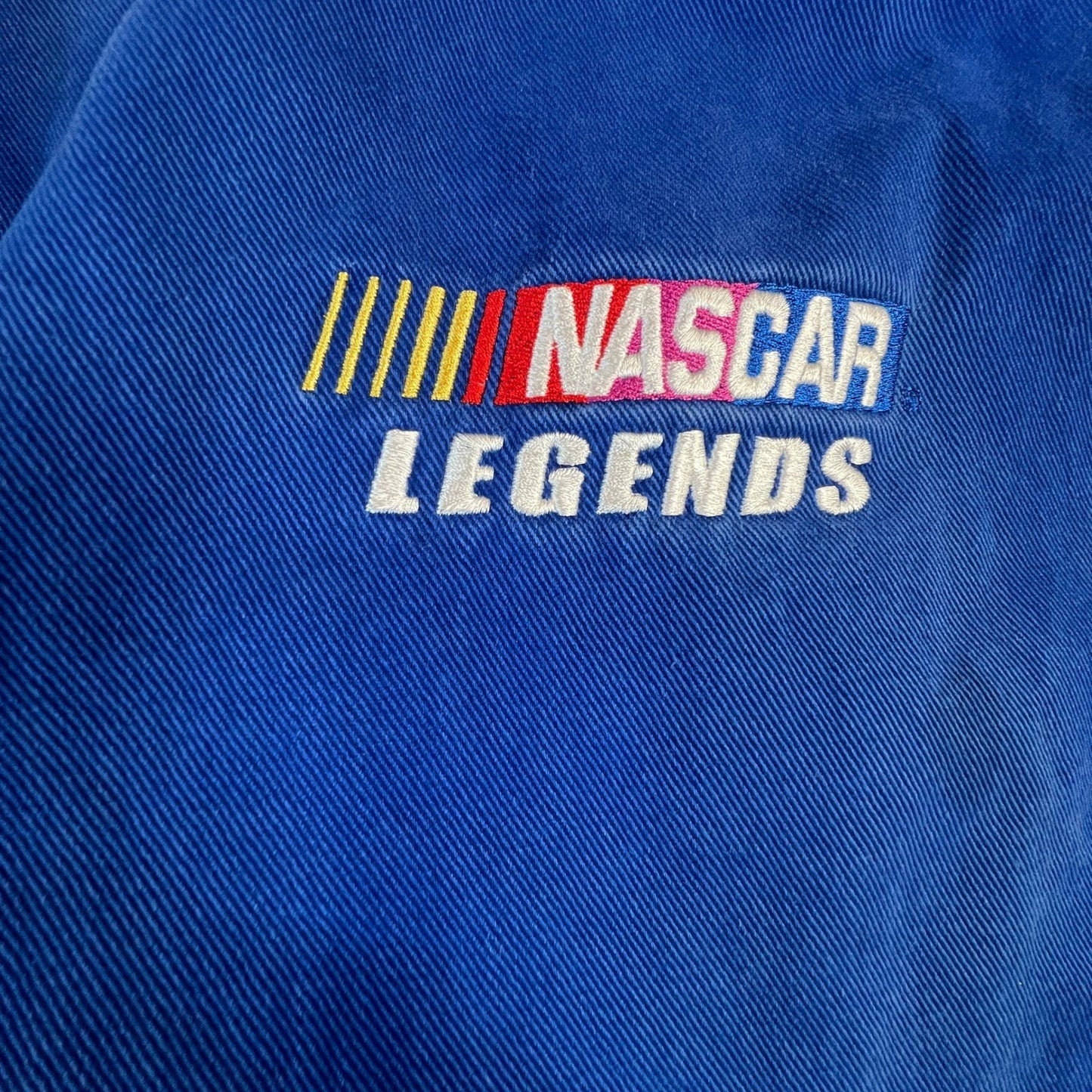 Chase Authentics NASCAR Mens XXL Legends Signature Jacket Blue Cotton Twill