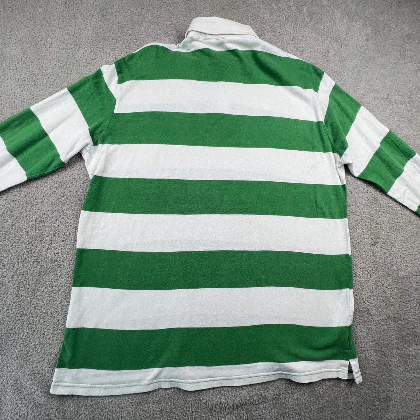 iets Frans Urban Outfitters Mens Polo Rugby Shirt Striped Green White LA Champs