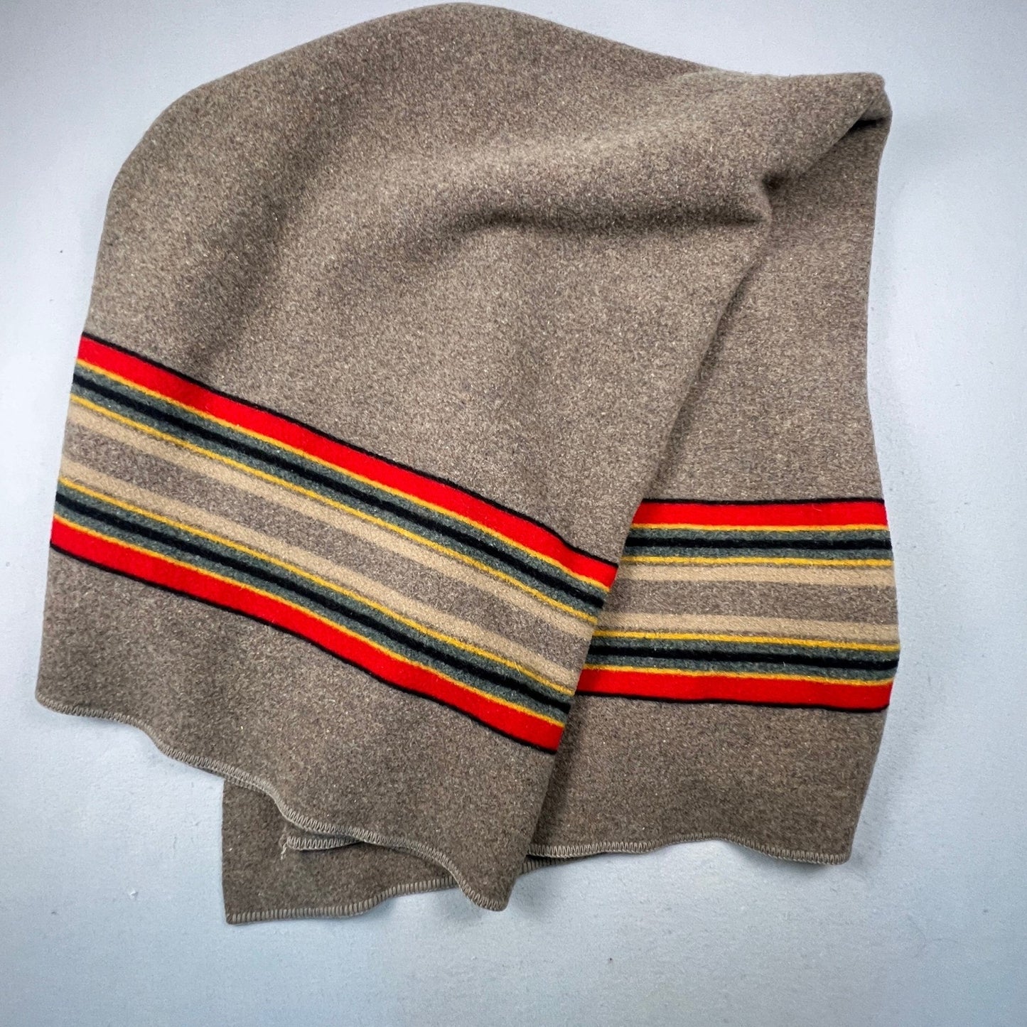 VTG Pendleton Home Collection Wool Yakima Camp Blanket Mineral Umber Stripe