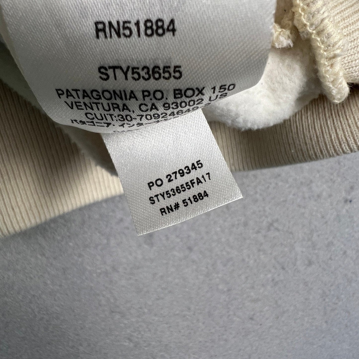 Patagonia Sweatshirt Womens XS Cream Organic Cotton P-6 Logo Crewneck Pullover