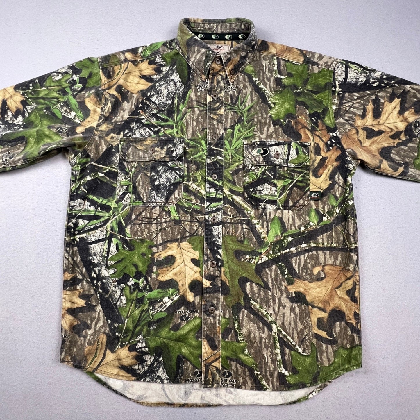 Mossy Oak Explorer Shirt Mens L Camo Long Sleeve Button Down Hunting Obsession