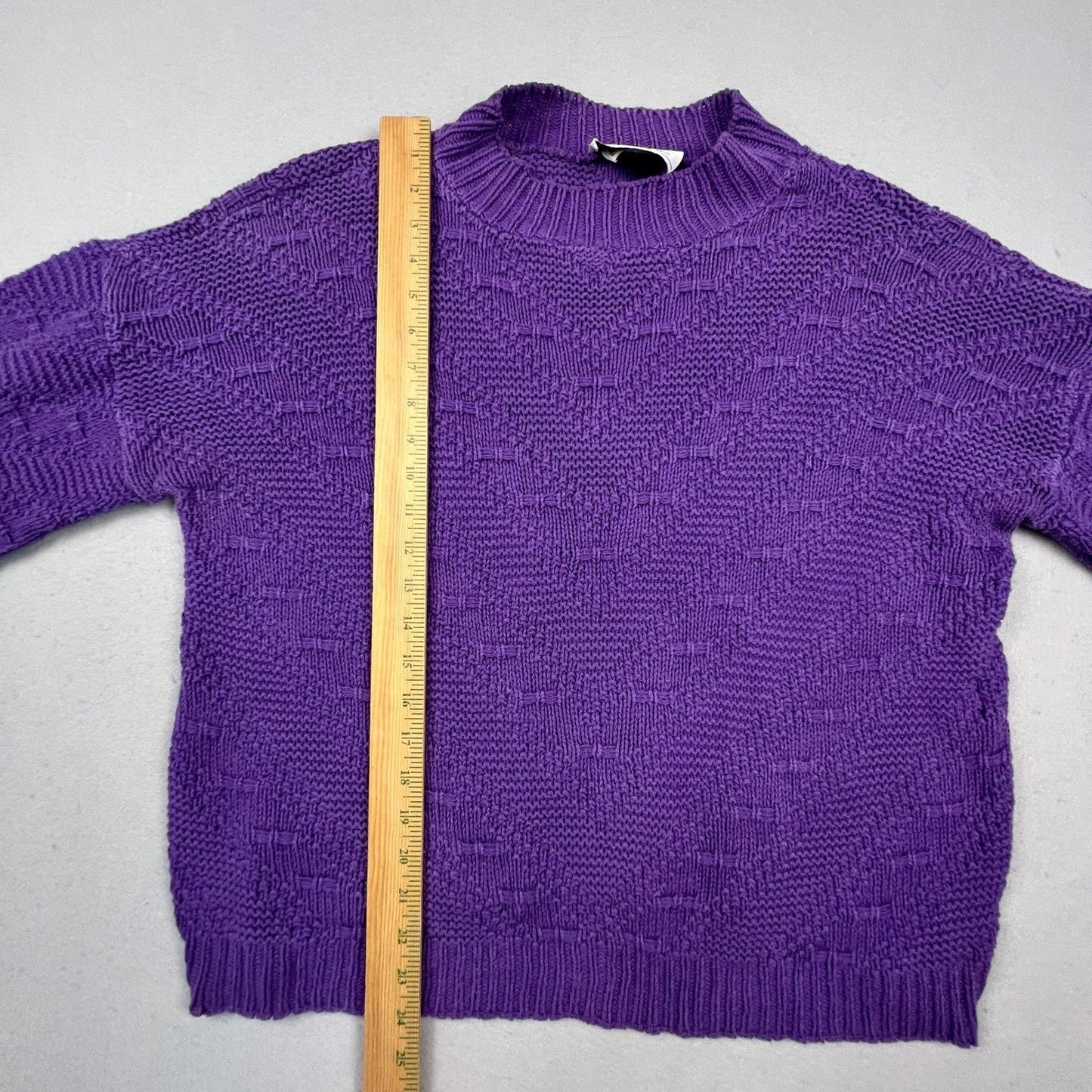 VTG L.S.A. Classics Knit Sweater Womens XL Purple Textured Cotton USA Made