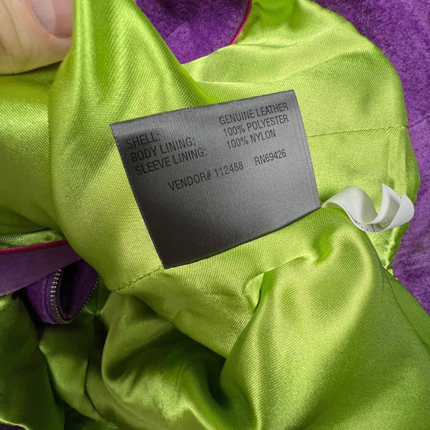 Wilsons Leather Maxima Suede Jacket Women L Purple Moto Mock Neck Y2K Joker Chic