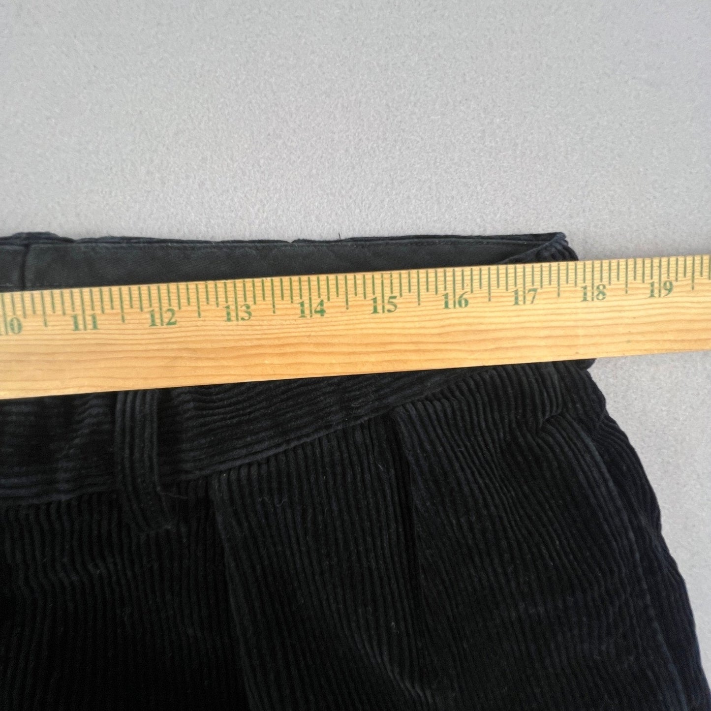 VTG Polo Ralph Lauren Ethan Pant Mens 36/32 Black Corduroy Pleated Trousers