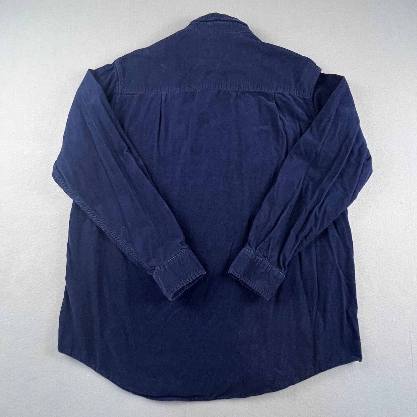 Club Room Corduroy Shirt Mens L Navy Blue Button Down Long Sleeve Casual Classic