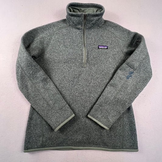 Patagonia Better Sweater Women M Green 1/4 Zip Fleece Pullover Outdoor Gorpcore