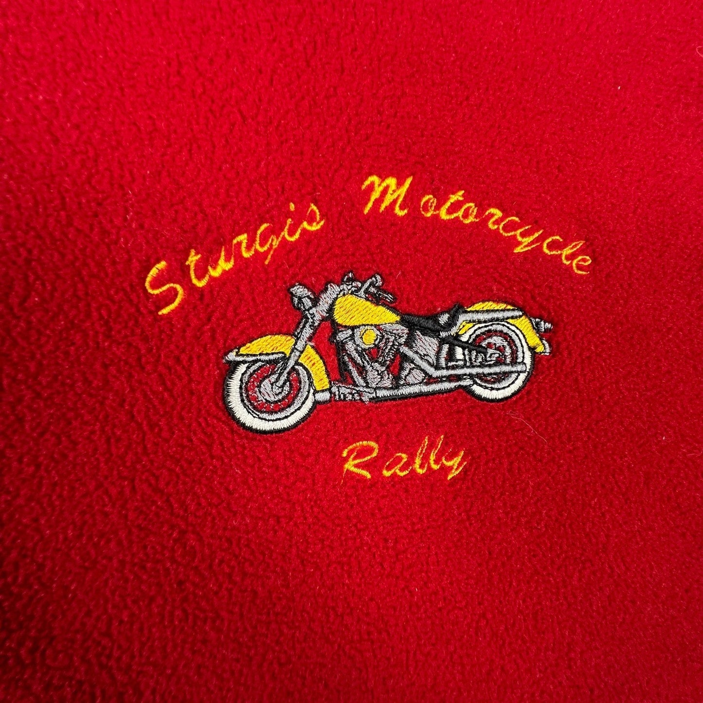 Sturgis Motorcycle Rally Fleece Vest Mens XL Red Biker Full Zip Gilet Noblewear