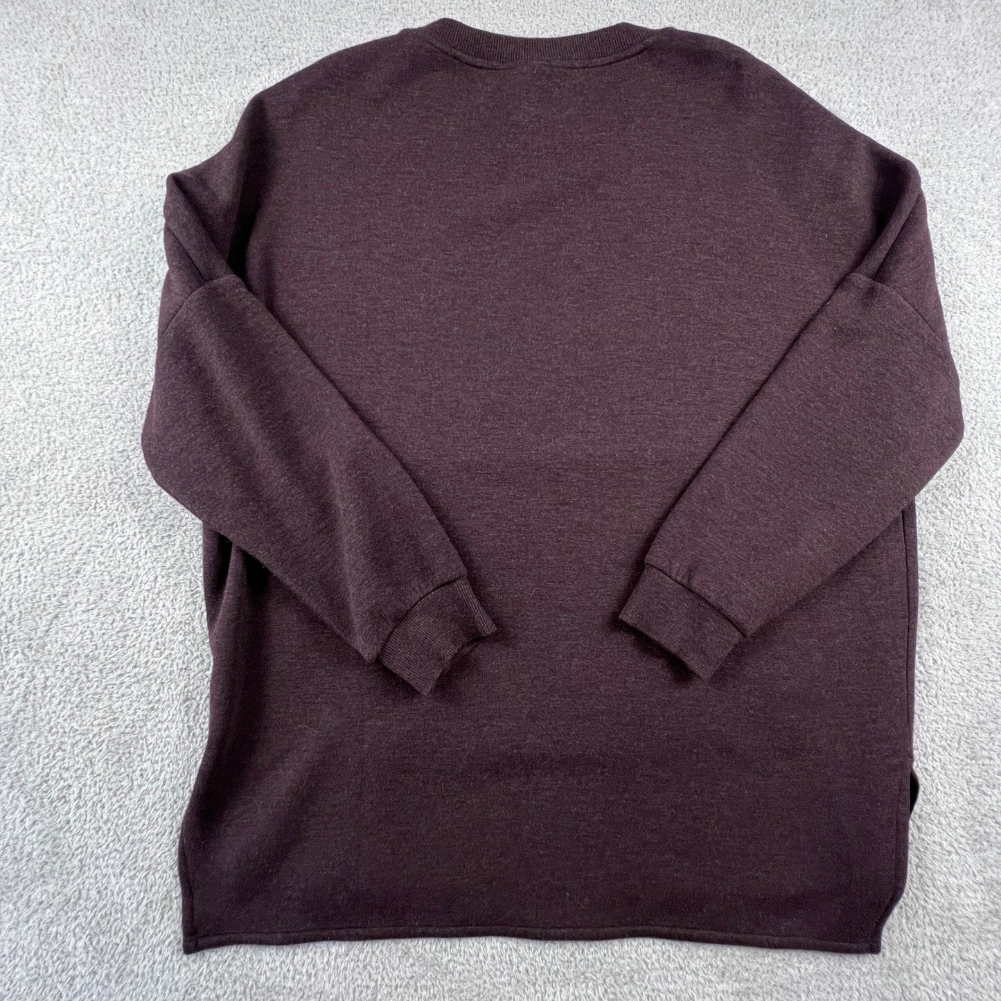 Varley Womens Oversized Sweatshirt Zipper Pocket Burgundy Plum Pullover Fashion