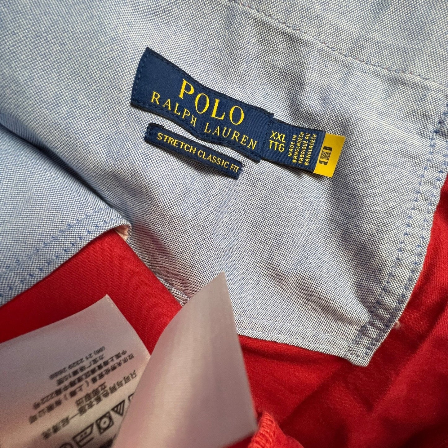 Polo Ralph Lauren Shorts Mens XXL Red Stretch Classic Fit Elastic Waist Chino