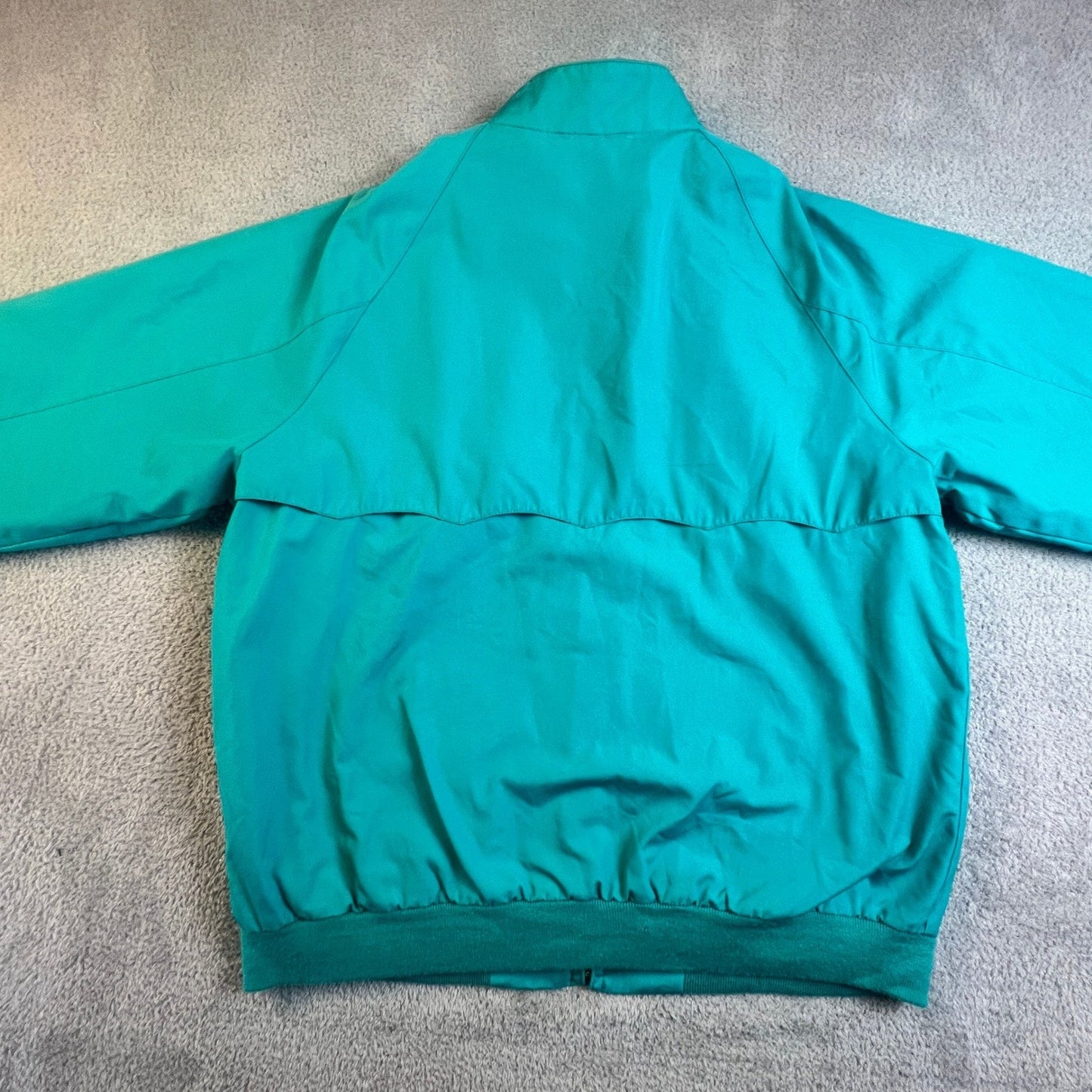 Vintage Izod Lacoste Harrington Jacket Mens Large Teal Green Plaid Lined