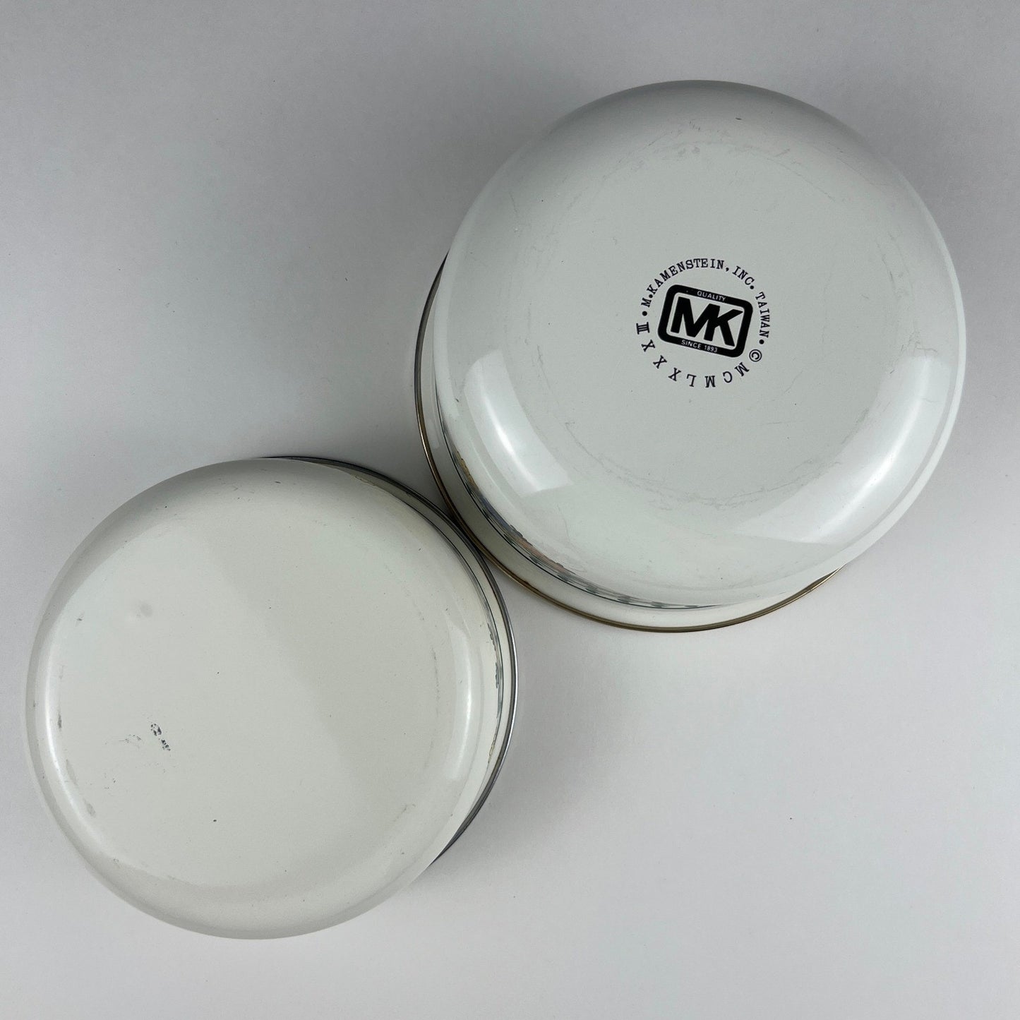 VTG Bowls M. Kamenstein Enamel Set of 2 Floral 1982 Kitchenware Grandamcore