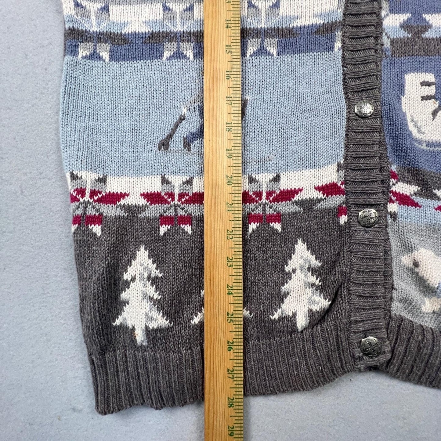 Northern Reflections Cardigan Sweater Womens XL Grey Winter Polar Bear Vintage
