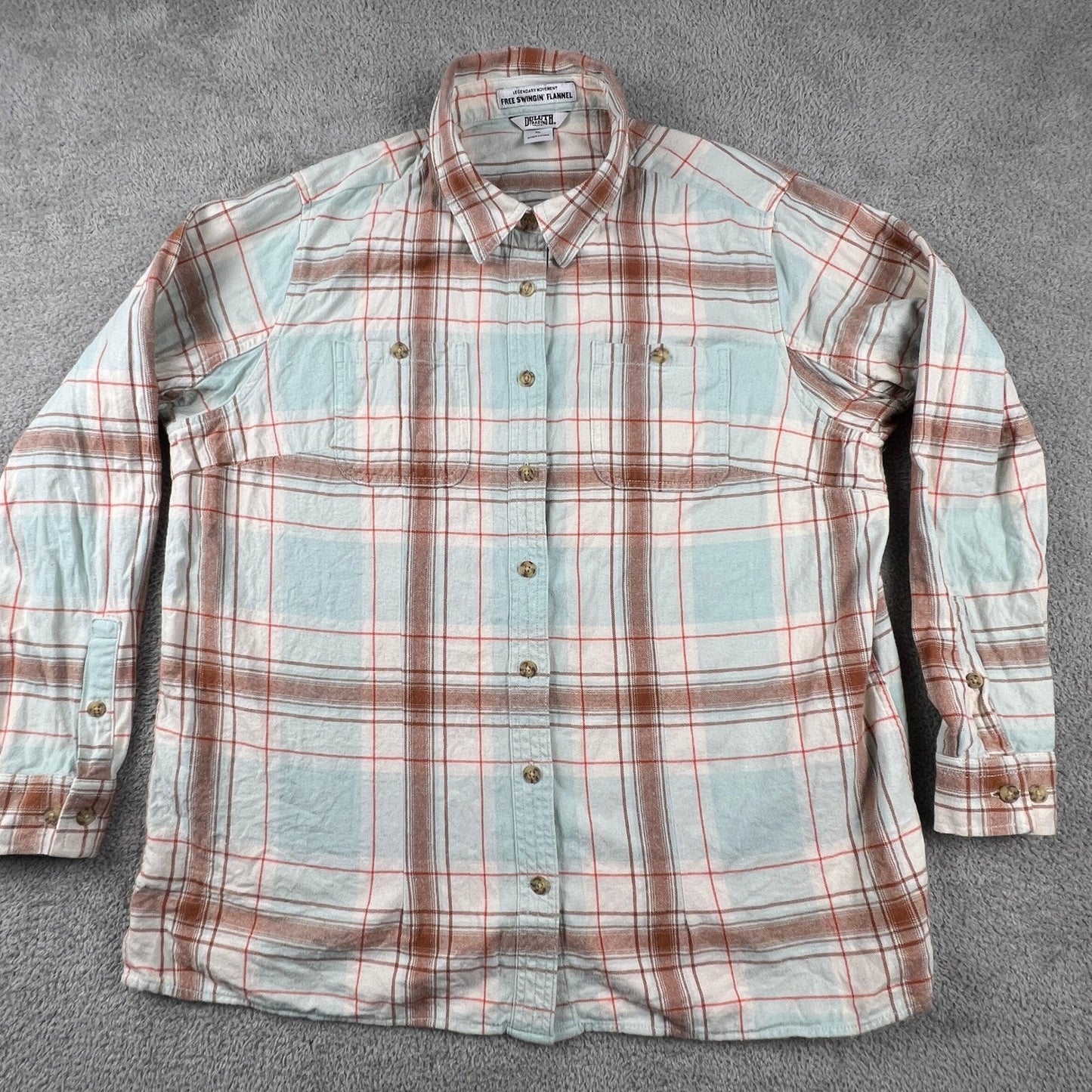 Duluth Trading Co Flannel Shirt Womens XL Lumberjack Grunge Free Swingin Outdoor