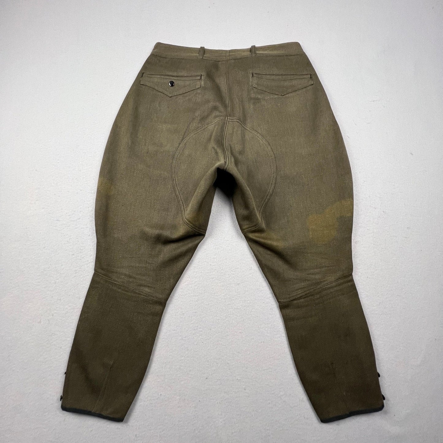 VTG 1940s Wool Riding Breeches Jodhpurs Button Cuff Equestrian Military Style