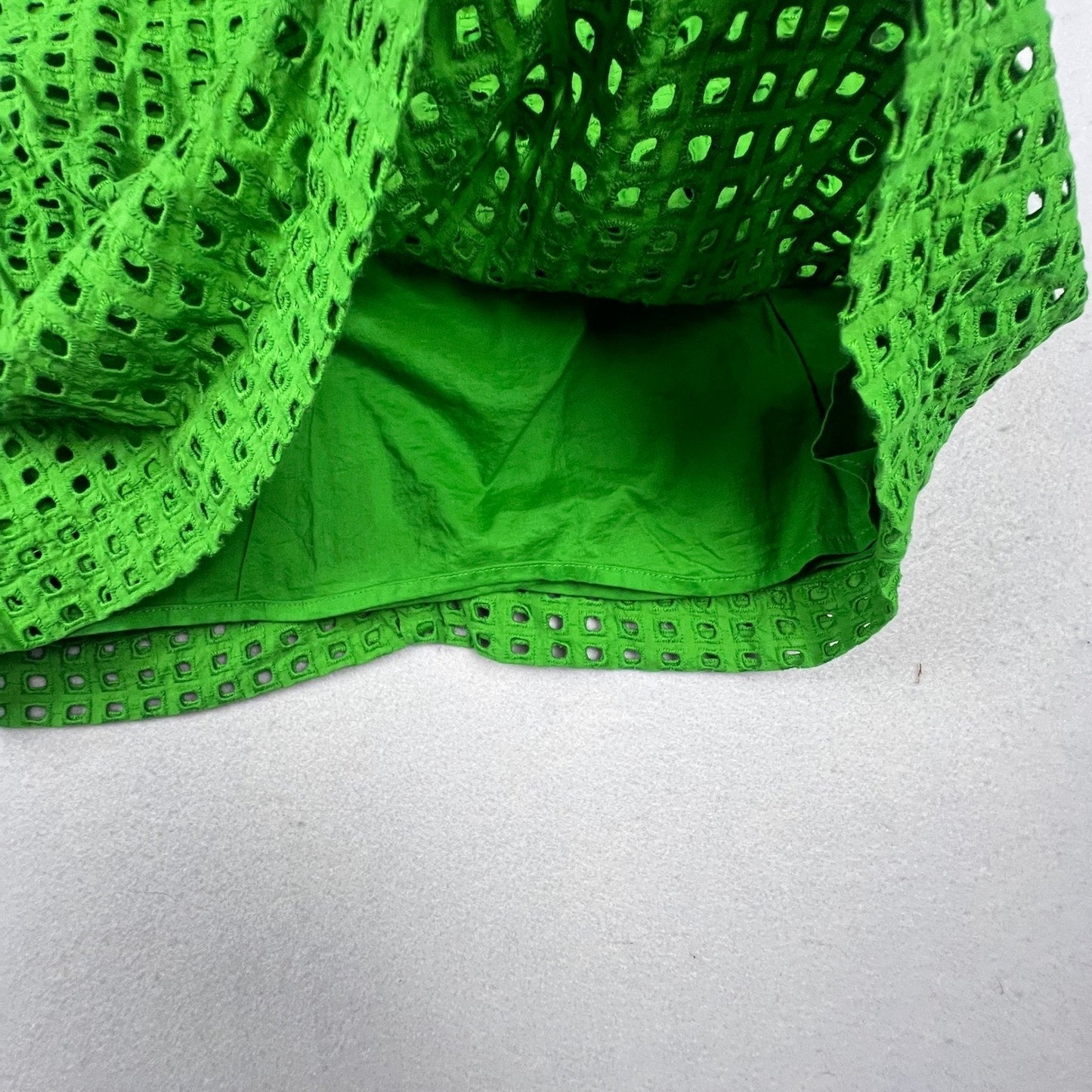 Kate Spade Eyelet Crop Top Womens Large Green Cotton Sleeveless Preppy Summer