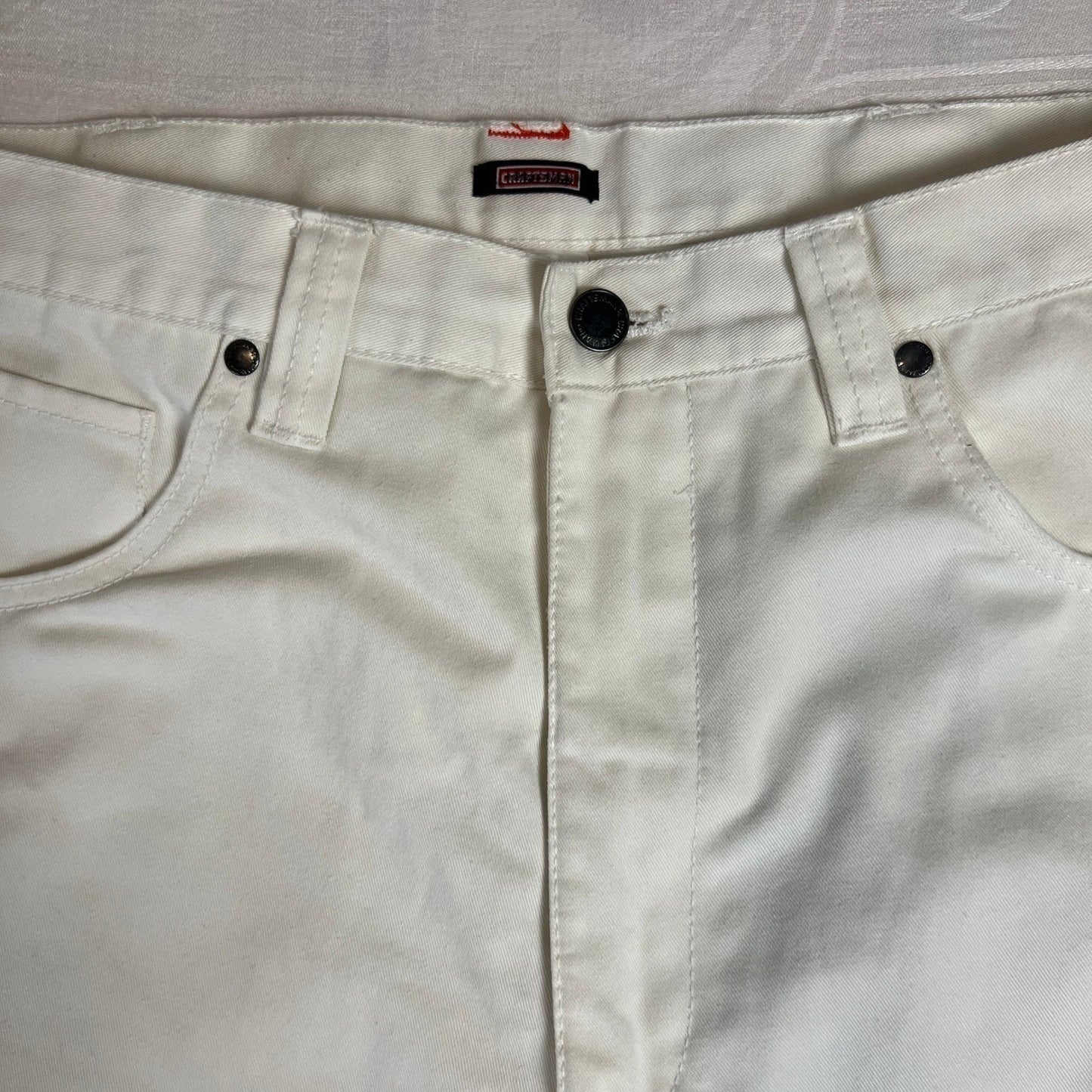 Carpenter Jeans Men's 36x30 White Craftsman Pants Utility Workwear Artist rRver