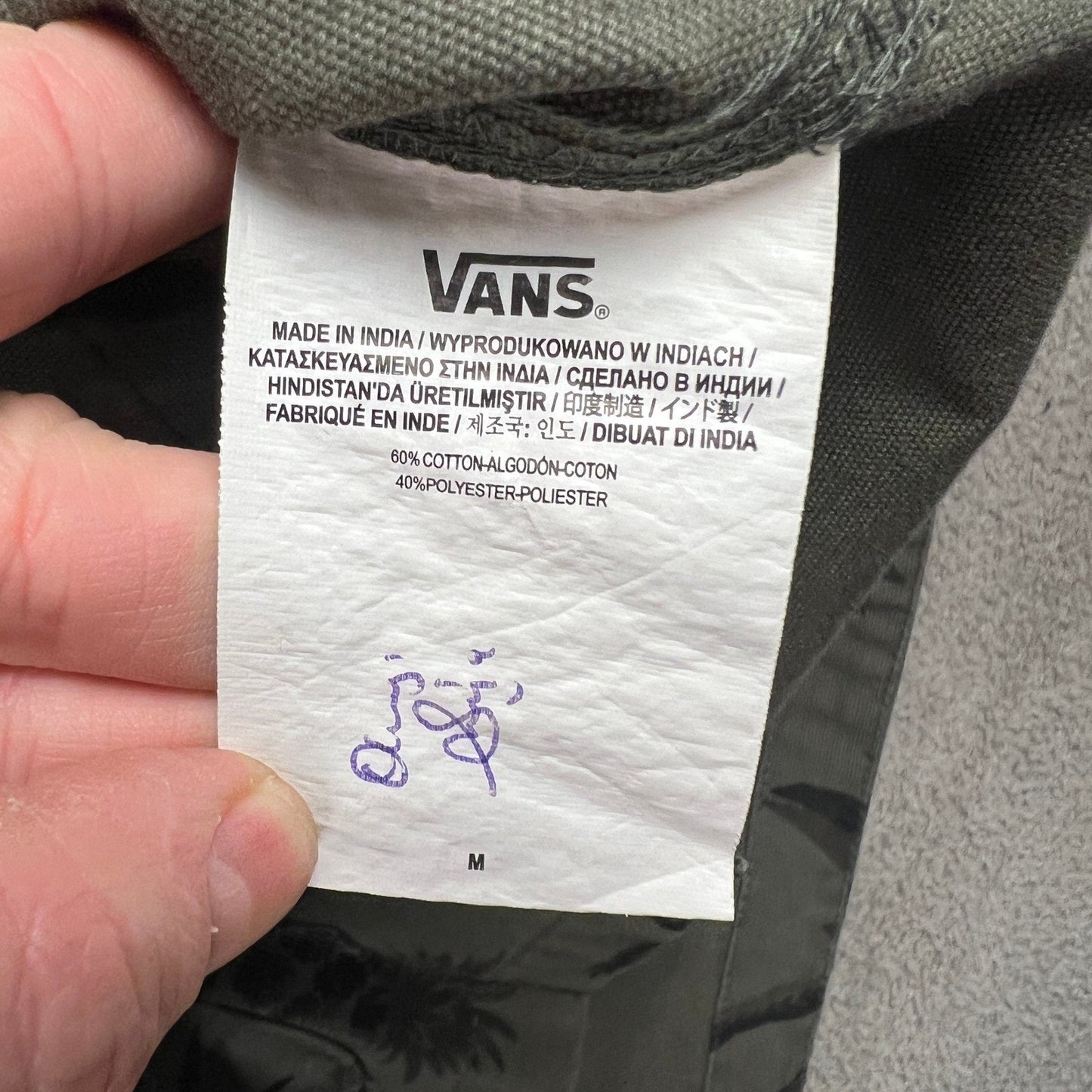 Vans Hooded Jacket Mens Medium Tropical Palm Tree Print Chore Coat Olive