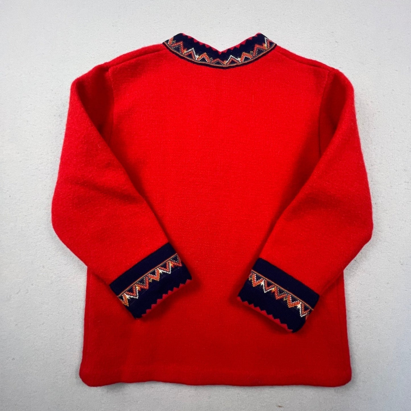 Nordmann Trikotasje Wool Sweater Womens 38 Nordic Clasps Folk Pullover Norway