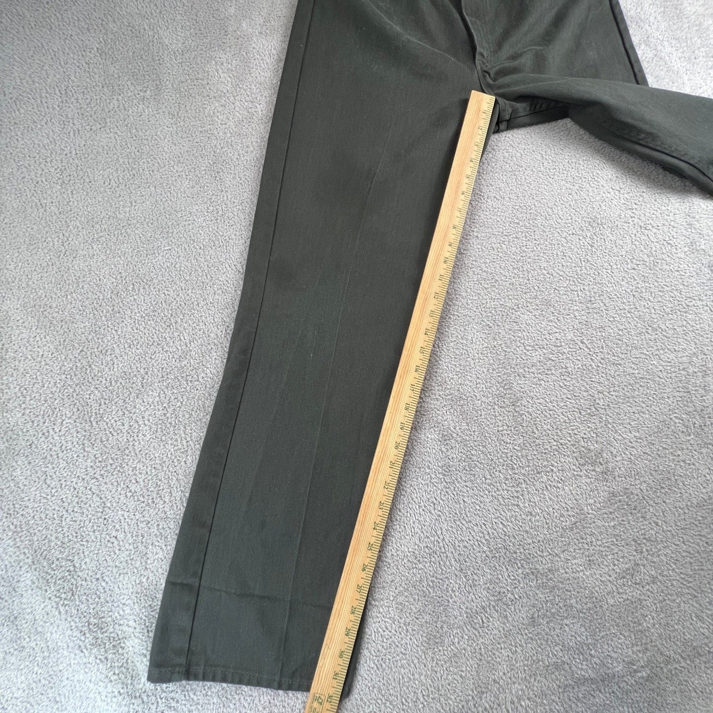Vintage Work Pants Mens 31x31 Green No-Iron Twill Straight Leg Trousers