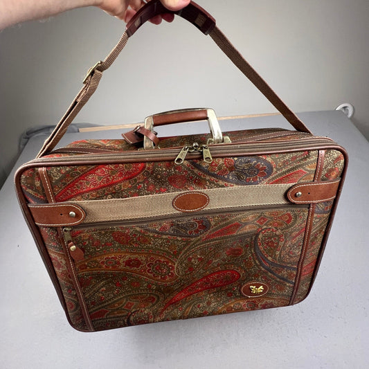 VTG DVF Diane von Furstenberg Suitcase Unisex Large Brown Paisley Carry On Bag