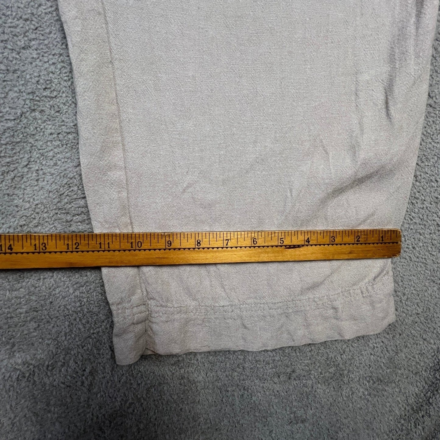 Linen Blend Wide Leg Pants XL High Rise Pull On Elastic Waist Beige Old Navy