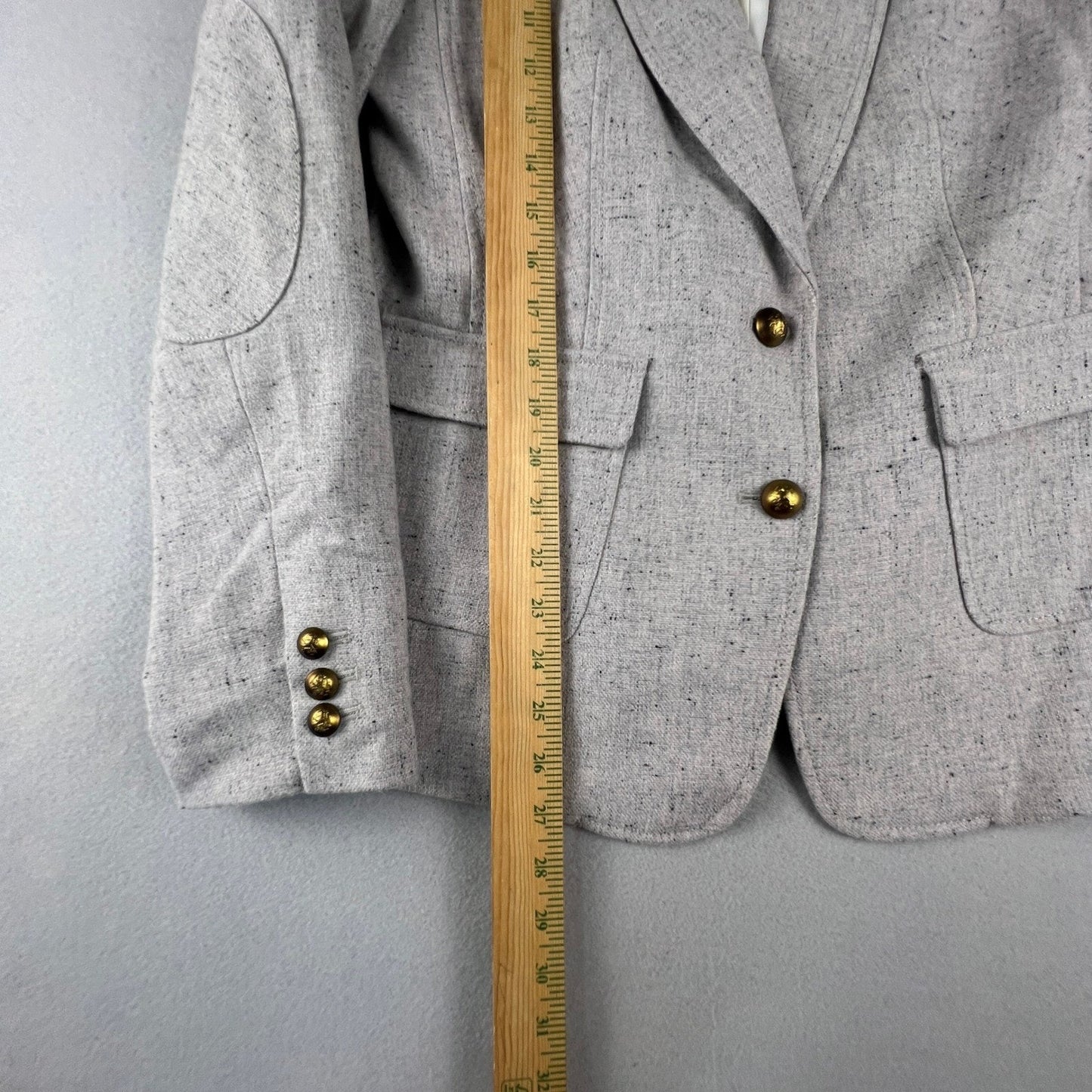 Banana Republic Hacking Jacket Womens 12 Gray Wool Blend Blazer Preppy