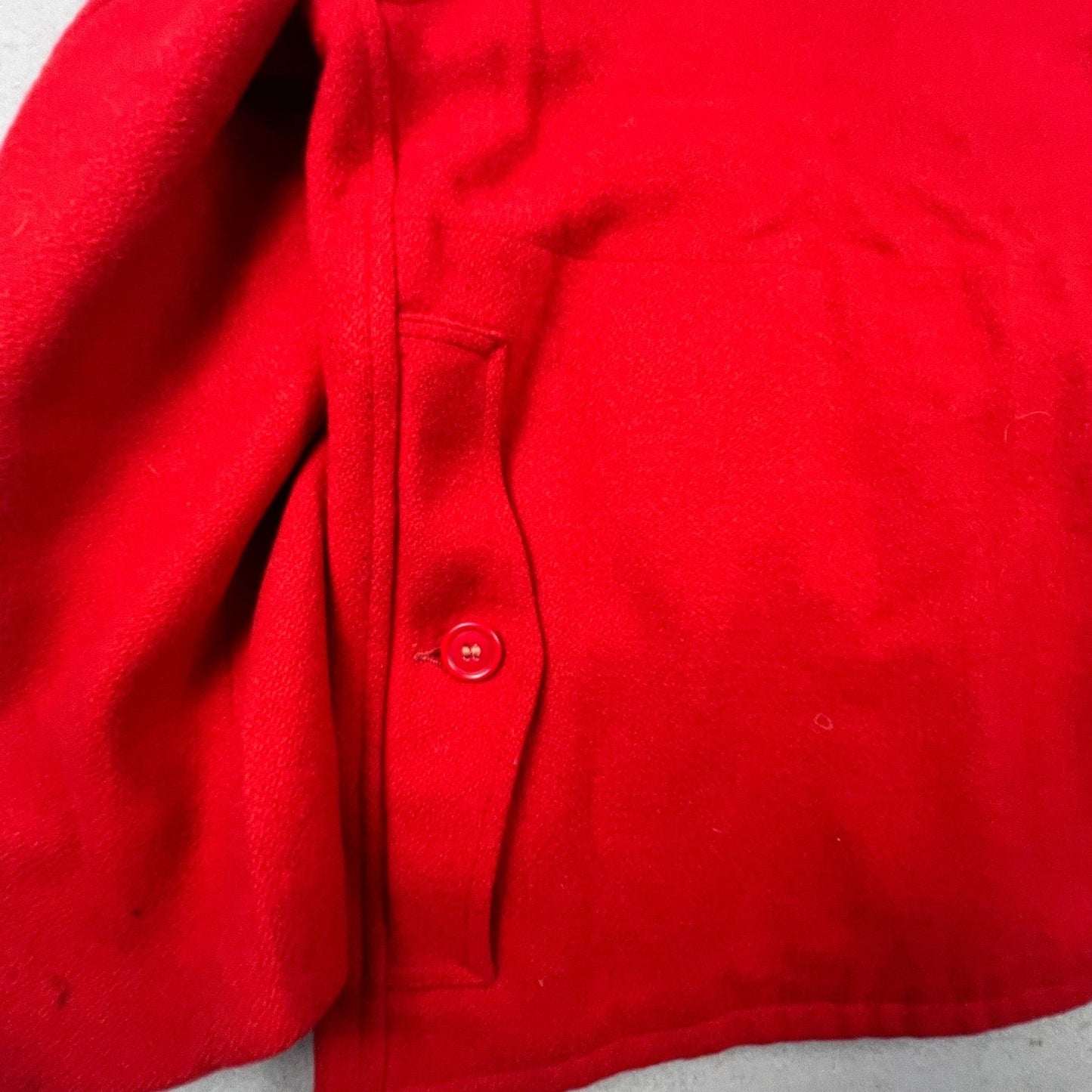 Vintage Sears Sportswear Wool Cruiser Jacket Mens L Red Hunting Game Pocket 60s