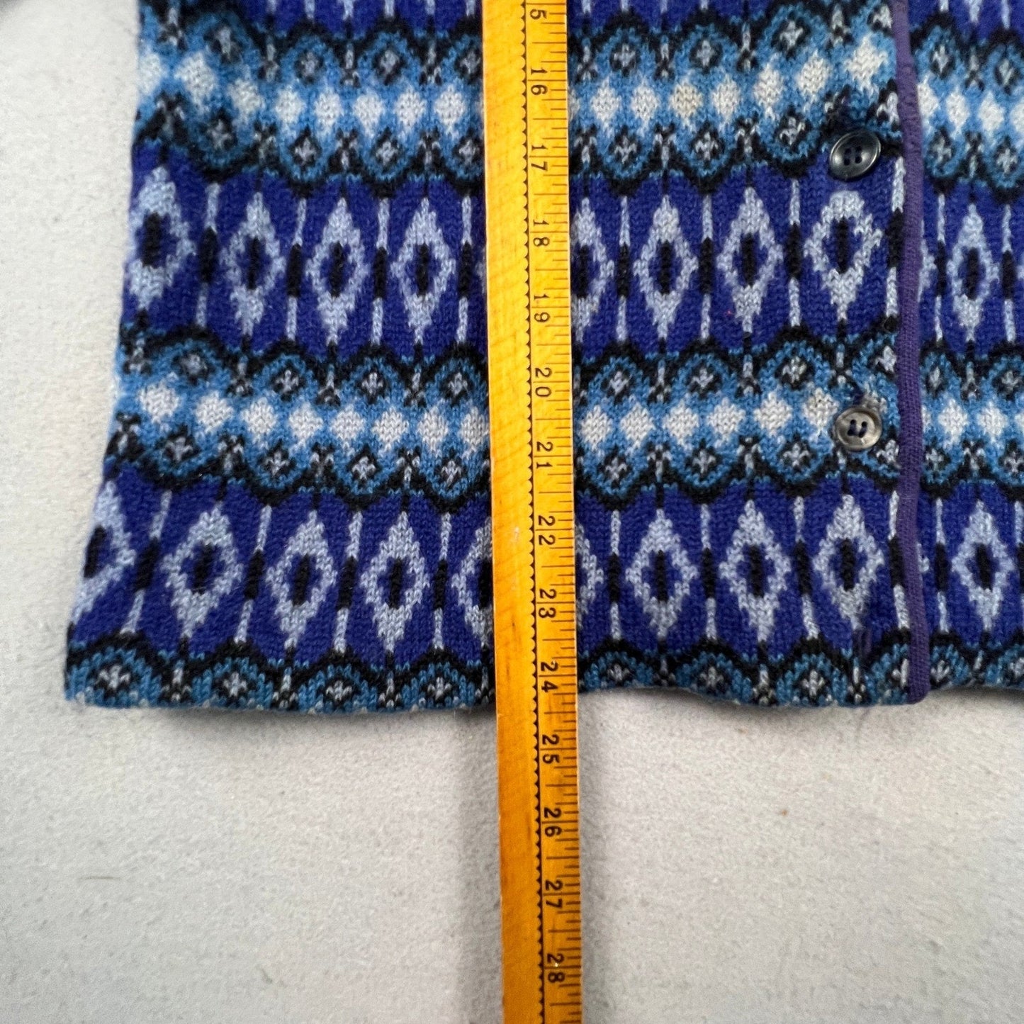 Vintage Iceland Jersey Modeller Cardigan Women 44 Fair Isle Knit Sweden Scando