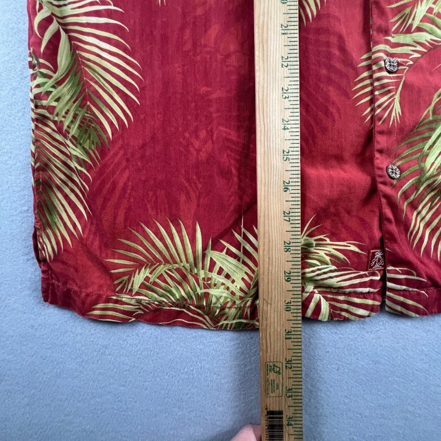 Tommy Bahama Button Up Shirt Mens XL Red Silk Palm Tropical Hawaiian Camp Aloha