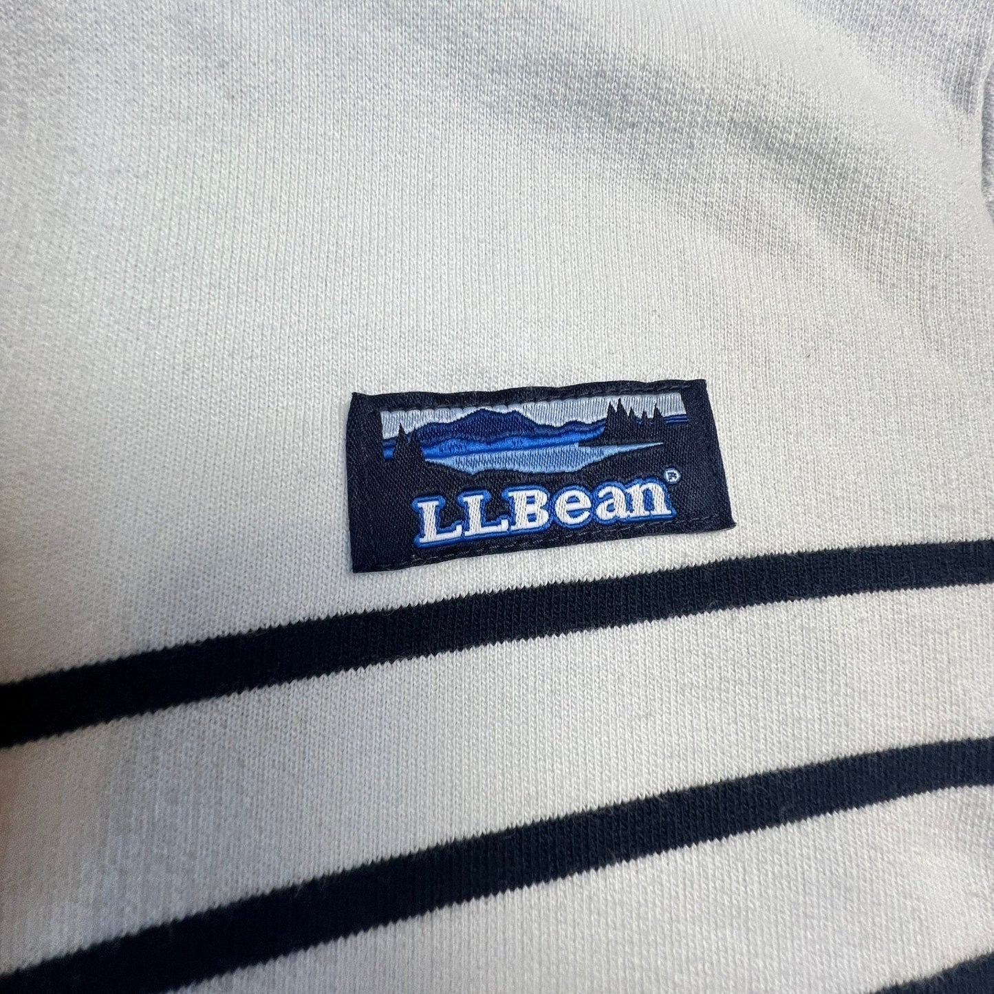 L.L. Bean Nautical Stripe Quarter Zip Pullover Sweatshirt XS