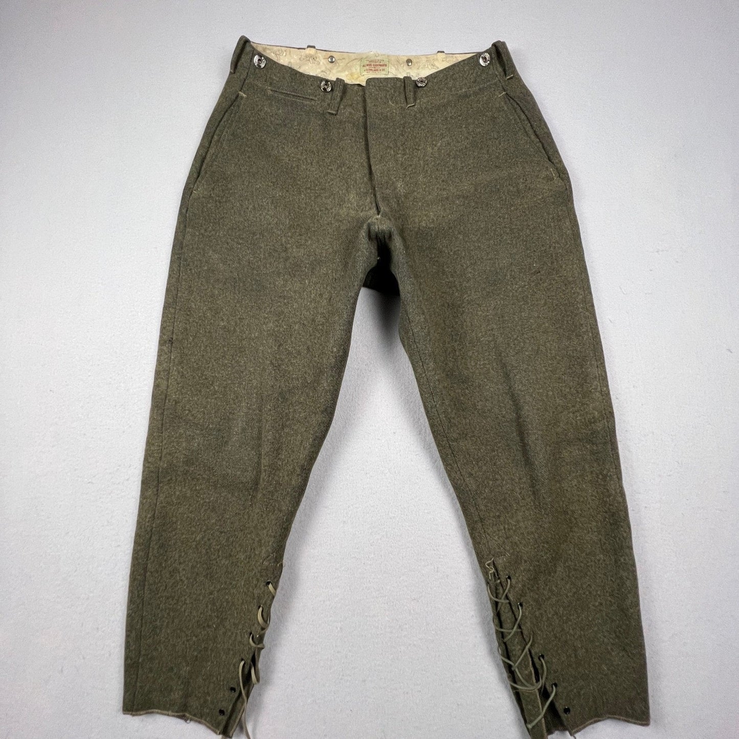 VTG JO Ballard Malone Wool Lace Up Breeches Pants 34 Hunting Logging 30s Johdpur